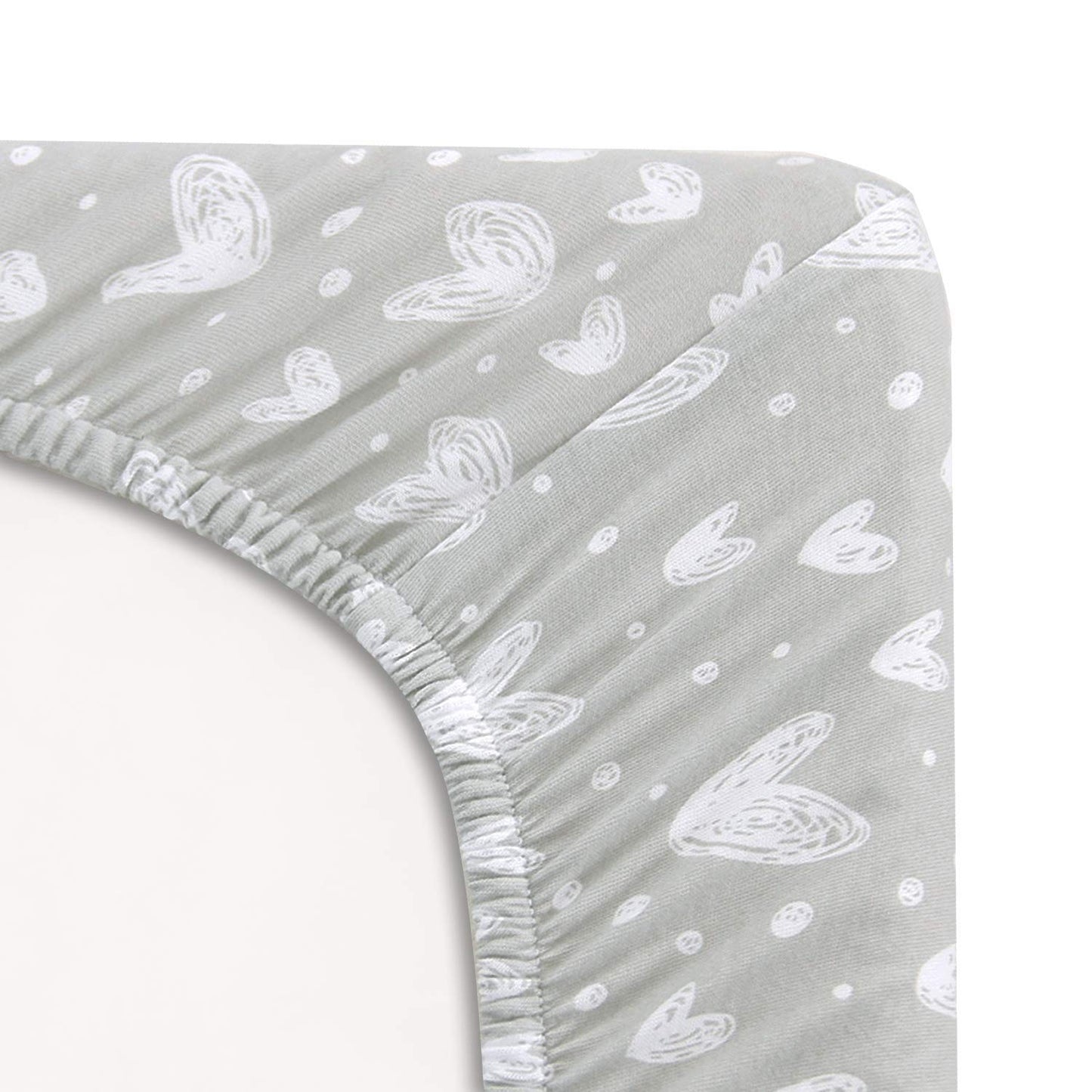 Bassinet Sheets Fit for Maxi-COSI Iora, Graco® SmartSense™ Soothing and AMKE Baby Bassinets (31" x 20"), 2 Pack, 100% Cotton Fitted Sheets, Breathable and Heavenly Soft, Gray Print