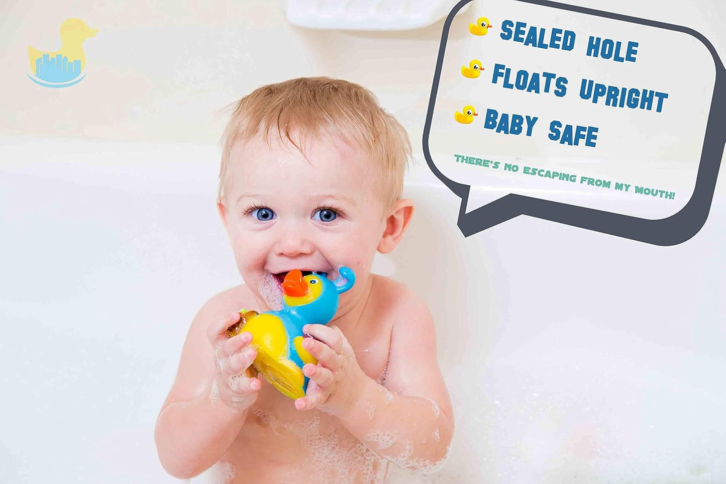 3" Golf Ball Rubber Duck [Floats Upright] - Baby Safe Bathtub Bathing Toy