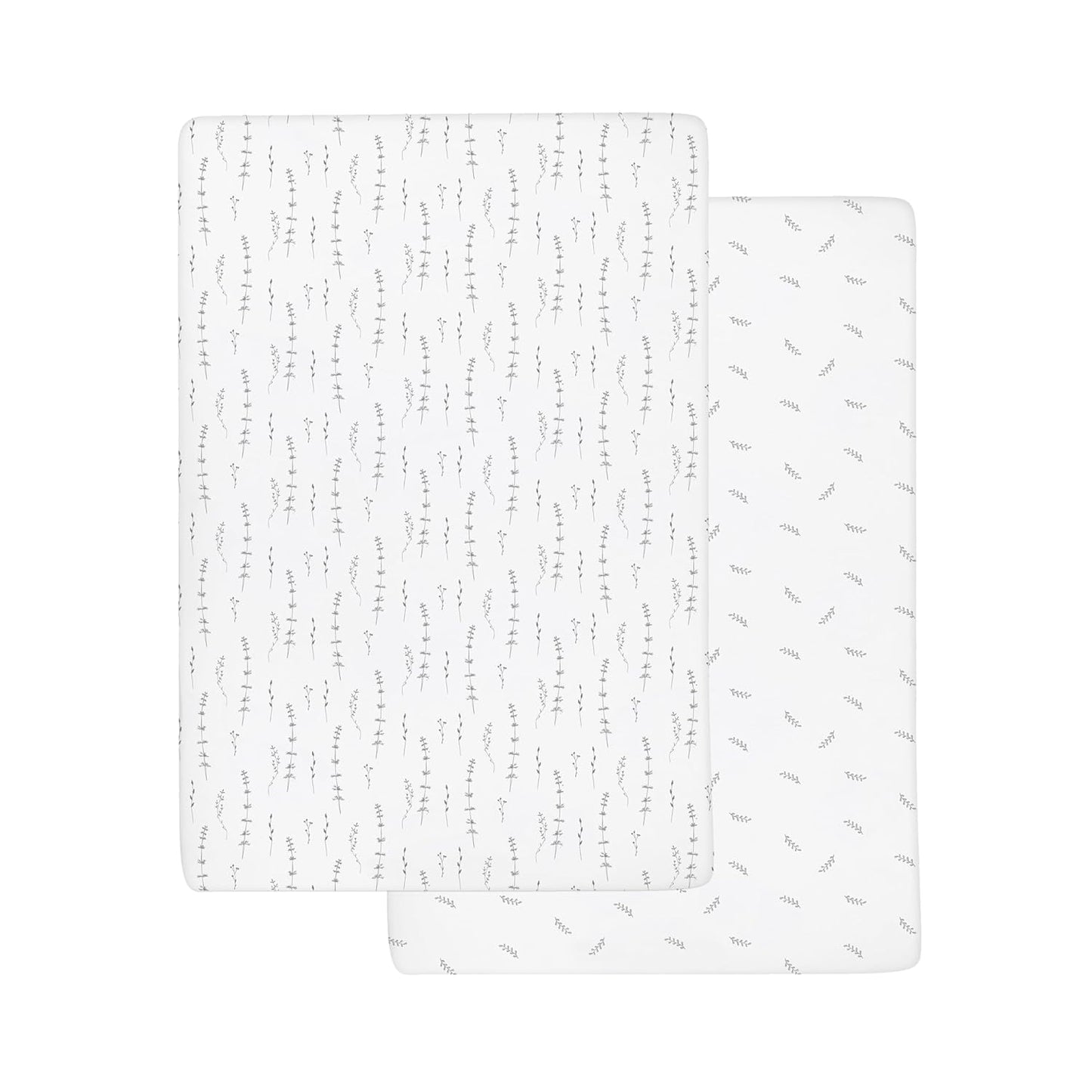 Ely’s & Co. Crib Sheets, Baby Boy/Girl Fitted Crib Mattress Sheet Set, 2 Pack, 100% Jersey Knit Cotton, Infant and Toddler Nursery Bedding, Forest Grey Print, 28” x 52”