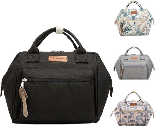 Small Diaper Bag-Mini Diaper Bag Backpack Crossbody Baby Diaper Tote Bag with Insulated Pocket(Black)