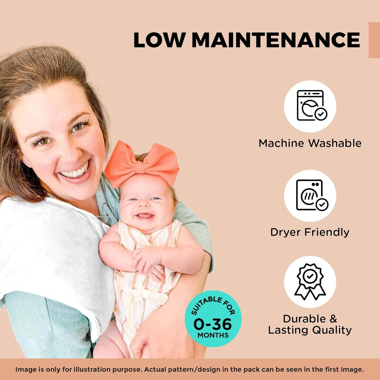 Premium 5-Pack Large Organic Cotton Burp Cloths – 3 Layers, Ultra Soft & Absorbent Burping Towel for Newborn Babies