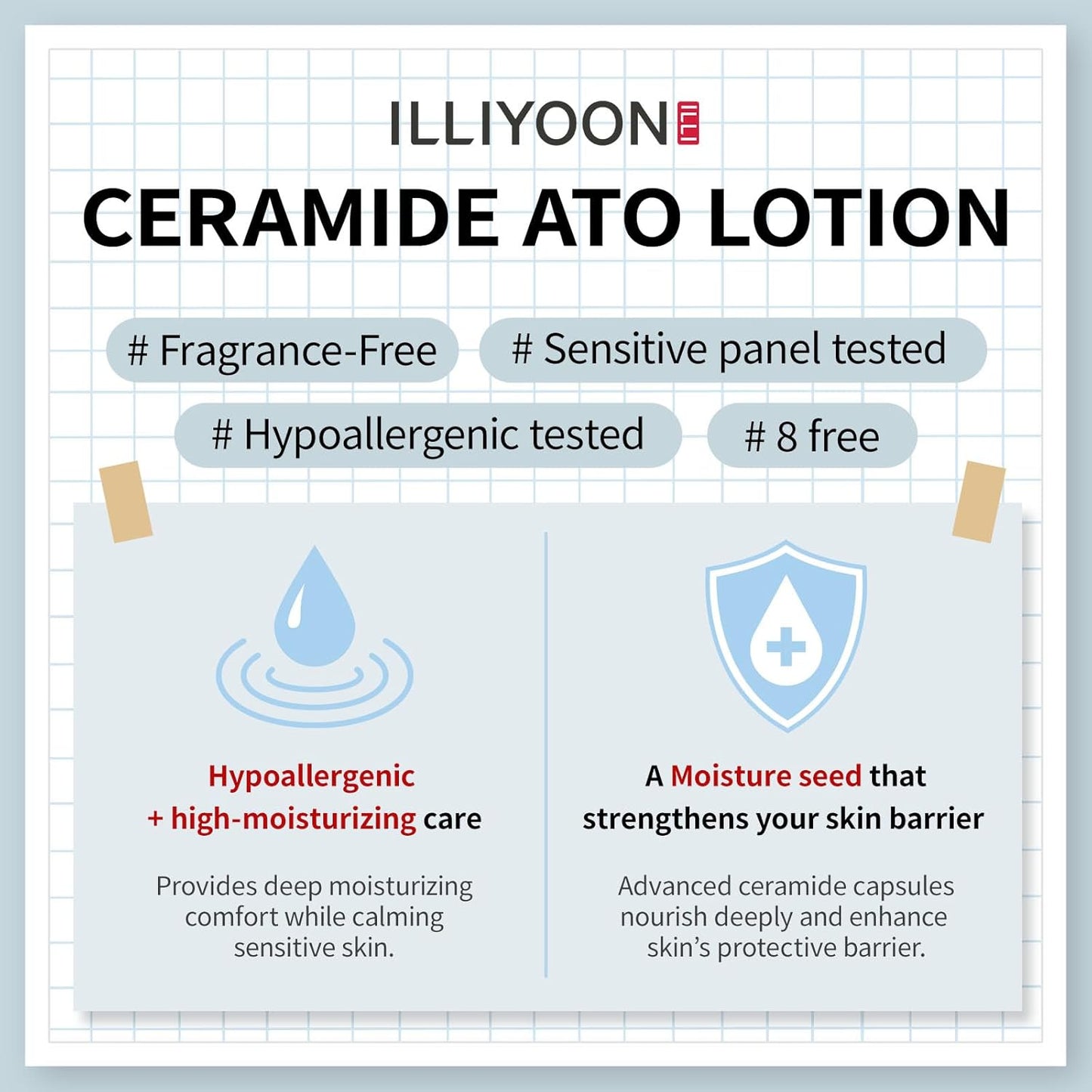 Illiyoon Ceramide Ato Lotion | Lightweight Moisturizer for Dry & Sensitive Skin, Barrier Repair for Face and Body, Mild for Babies, Vegan Certified, Korean Skincare, 2.29 fl.oz.