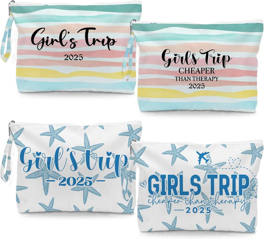 Fokongna 4PCS Girls Trip Gifts Favors Rainbow Starfish Wet Bag Wet Dry Bag Beach Bag for Swimsuit Toiletry Bag Travel Essentials For Women, Beach Travel Gym Wet Dry Bag for Swimsuit Dirty Diaper Bag