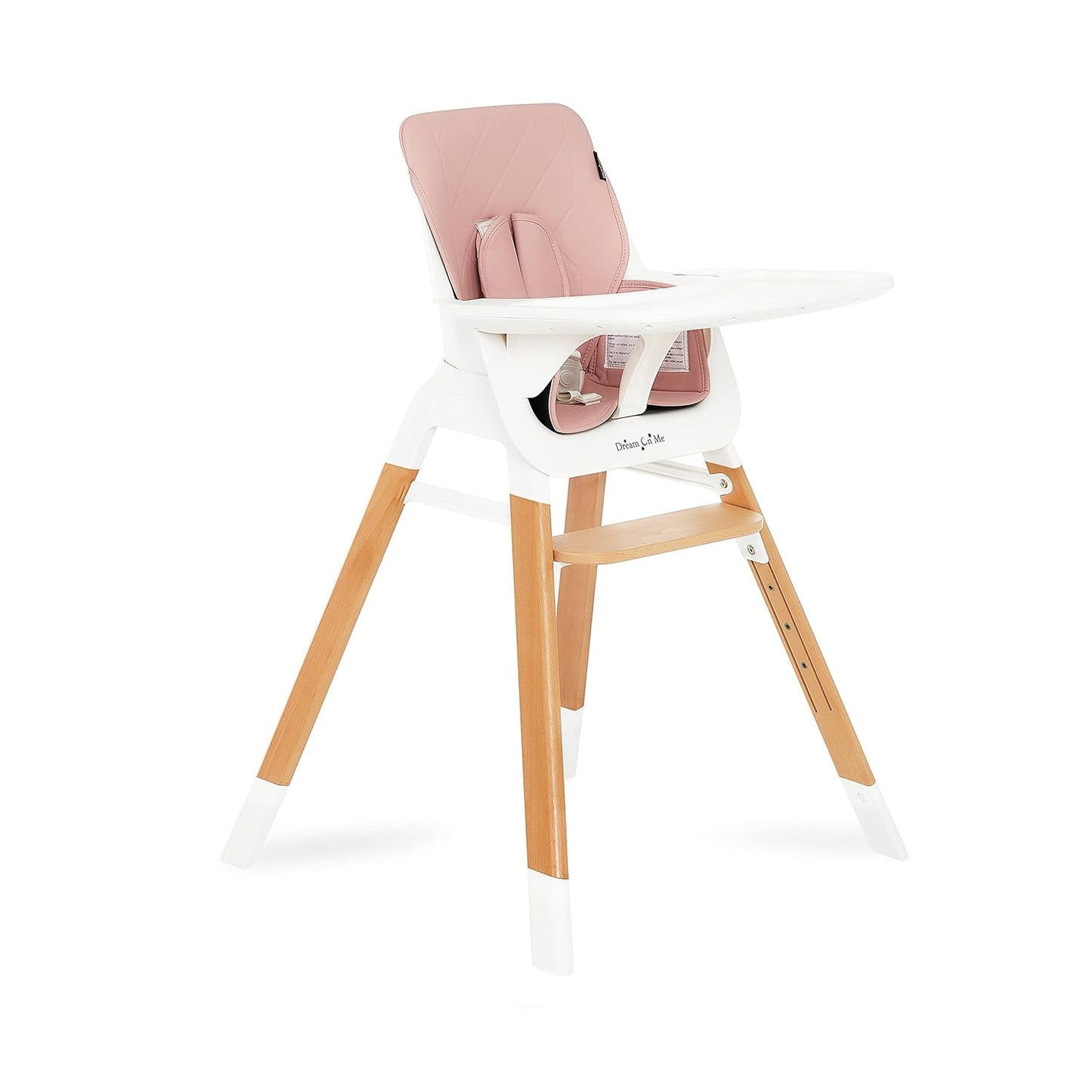 Dream On Me Nibble 2-in-1 Wooden Highchair | Convertible Baby Feeding Chair with Removable Tray, Adjustable Footrest, 5-Point Harness, Lightweight Modern Design for Infants & Toddlers