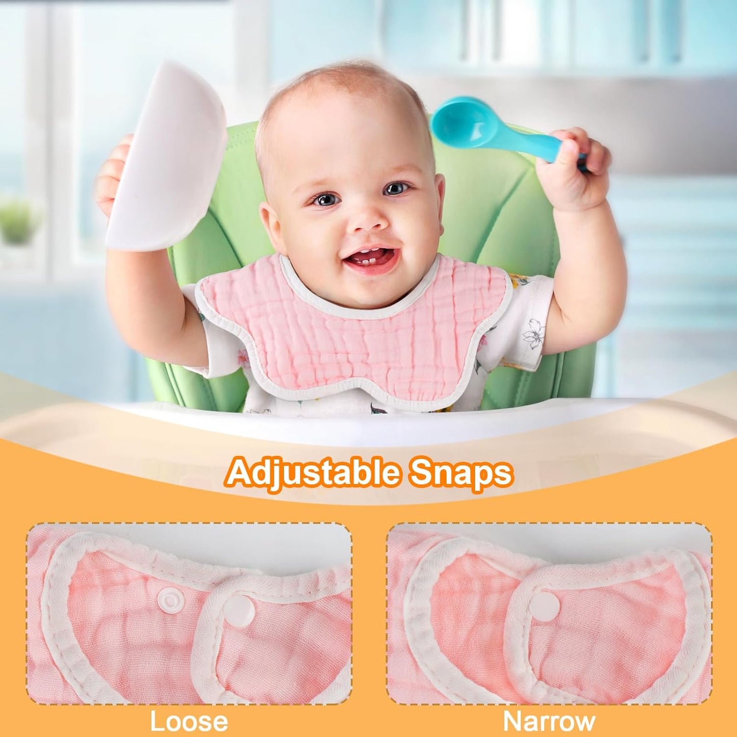 Accmor Muslin Baby Drool Bibs 6 Pack Baby Bandana Drool Bibs Soft Cotton Baby Bandana Bibs for Teething Drooling