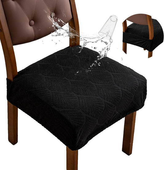 Removable Washable Dining Chair Seat Covers Set of 2,Stretch Jacquard Chair Seat Cushion Protector Slipcovers, Rear Covers