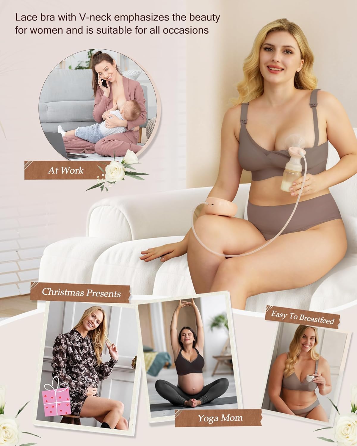 As Fairy Nursing Bras for Breastfeeding Mesh Lace Seamless Maternity Bra Pregnancy Sleep Wireless Bralette