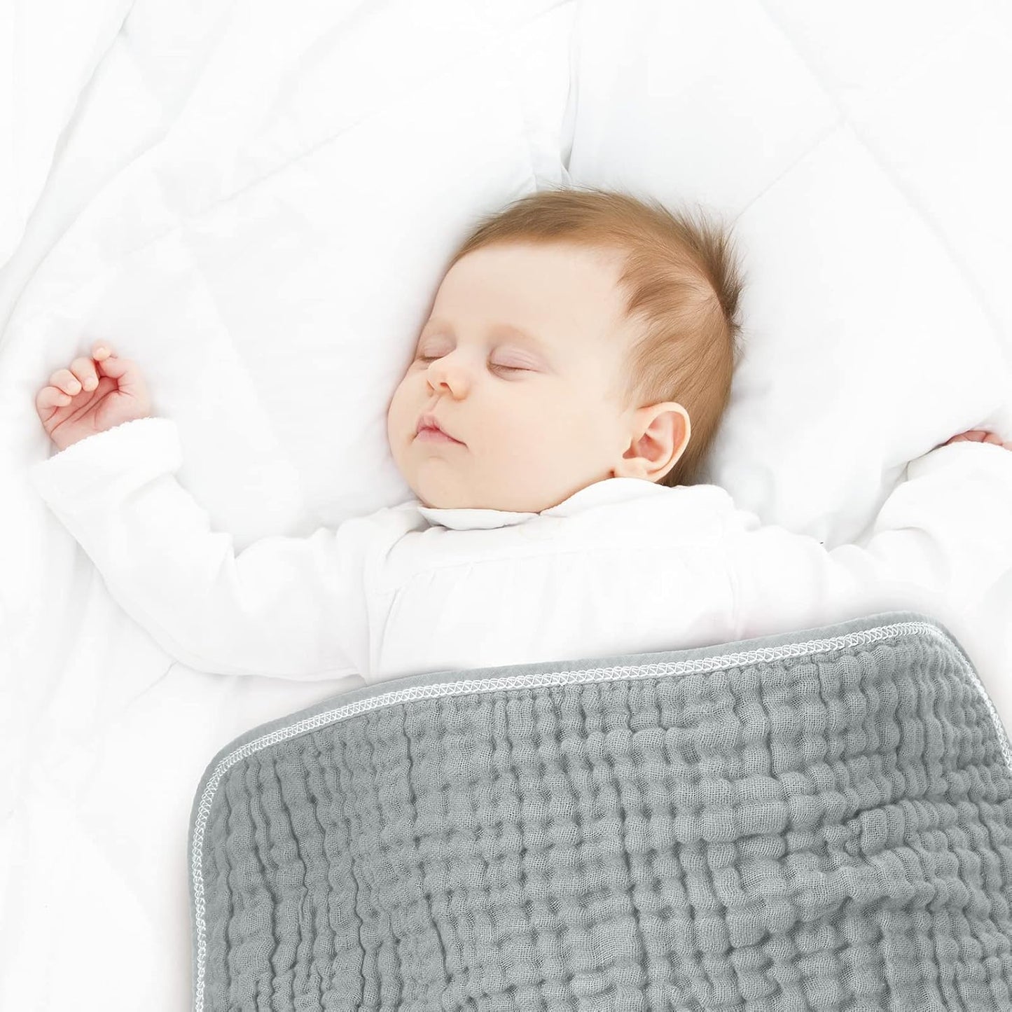 8 Packs Muslin Burp Cloths 6 Layers Unisex Baby Items Absorbent Burp Rags Colorful Muslin Washcloths for Baby Plain Soft Cotton Cloth for Babies Girls Boys, 10 x 20 Inch (Warm Colors)