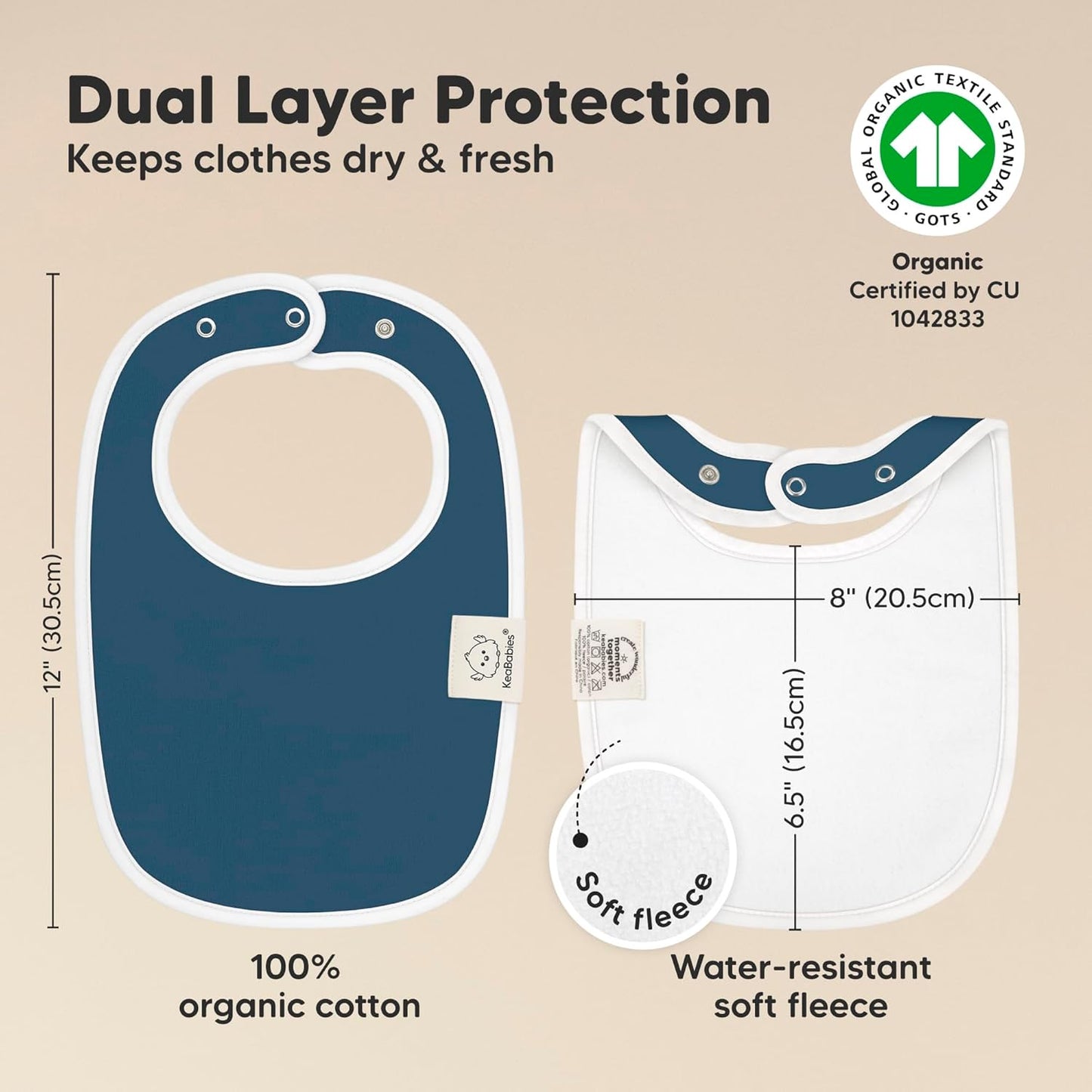 8-Pack Organic Baby Bibs for Boys, Girls - Soft Cotton Drooling and Teething Bibs for Baby Girl & Boy, Extra Absorbent, Easy to Clean & Put On for Toddler, Newborn, Infant 0-24 Months (Crossroads)