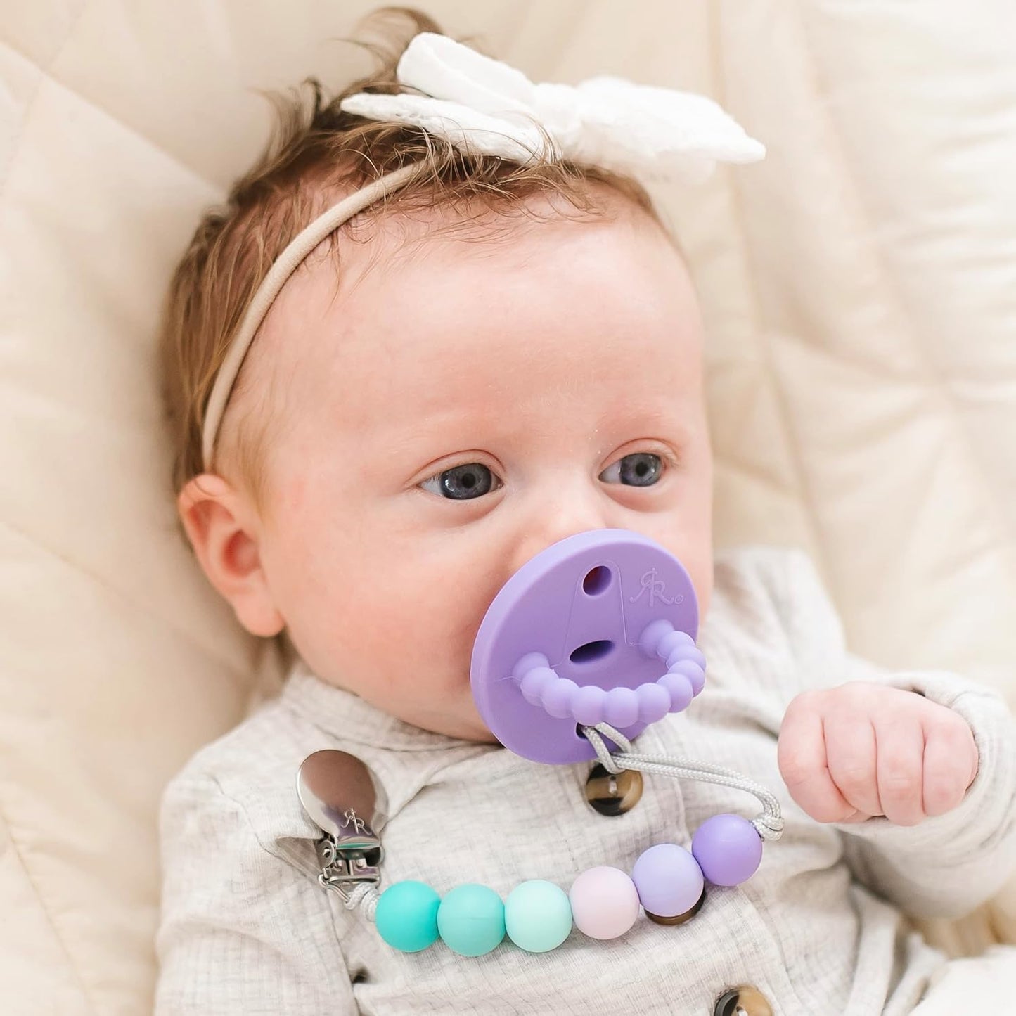 Ryan & Rose Cutie PAT Pacifier Teether (Bulb, Orchid)