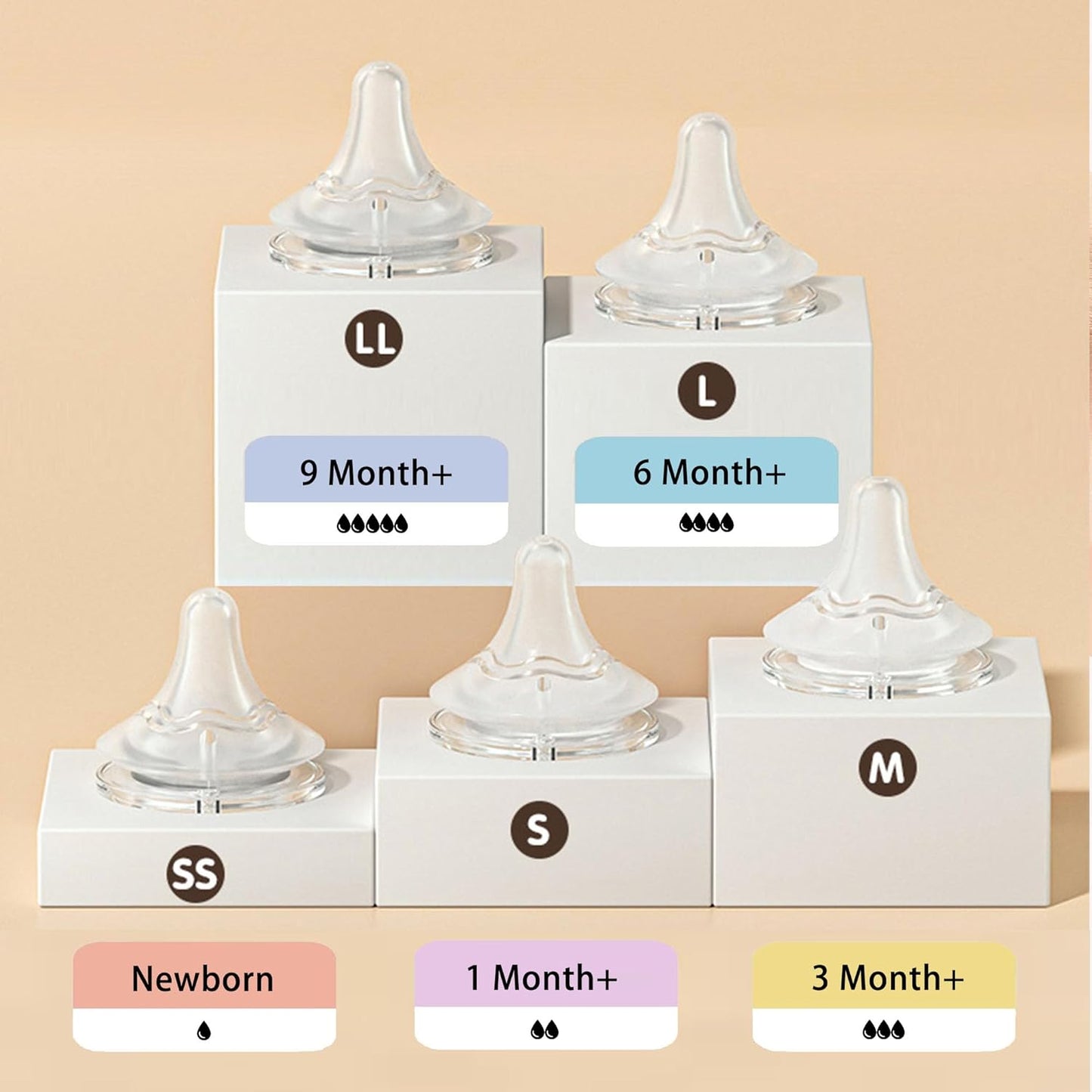Natural Glass Baby Bottle Wide Neck, Anti-Colic Baby Bottle, Clear, 5.4oz(Pack of 2), Includes 2Pcs Natural Response Nipple(S), 1 Months+
