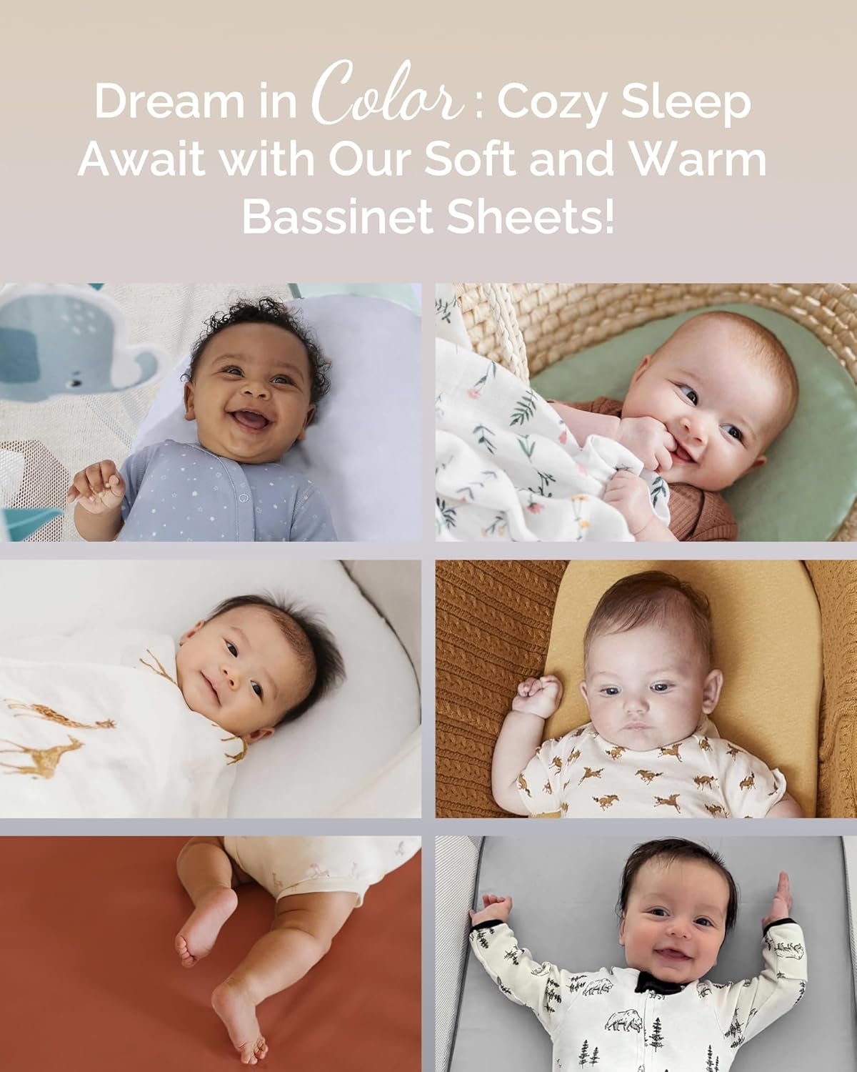 Bassinet Fitted Sheets Compatible with Mika Micky Bedside Sleeper Bassinet Mattress Pad - Buttery Soft, Premium Stretchy Jersey Knit Sheets - Pale Pink + Lavendar + Cloud, 3 Pack