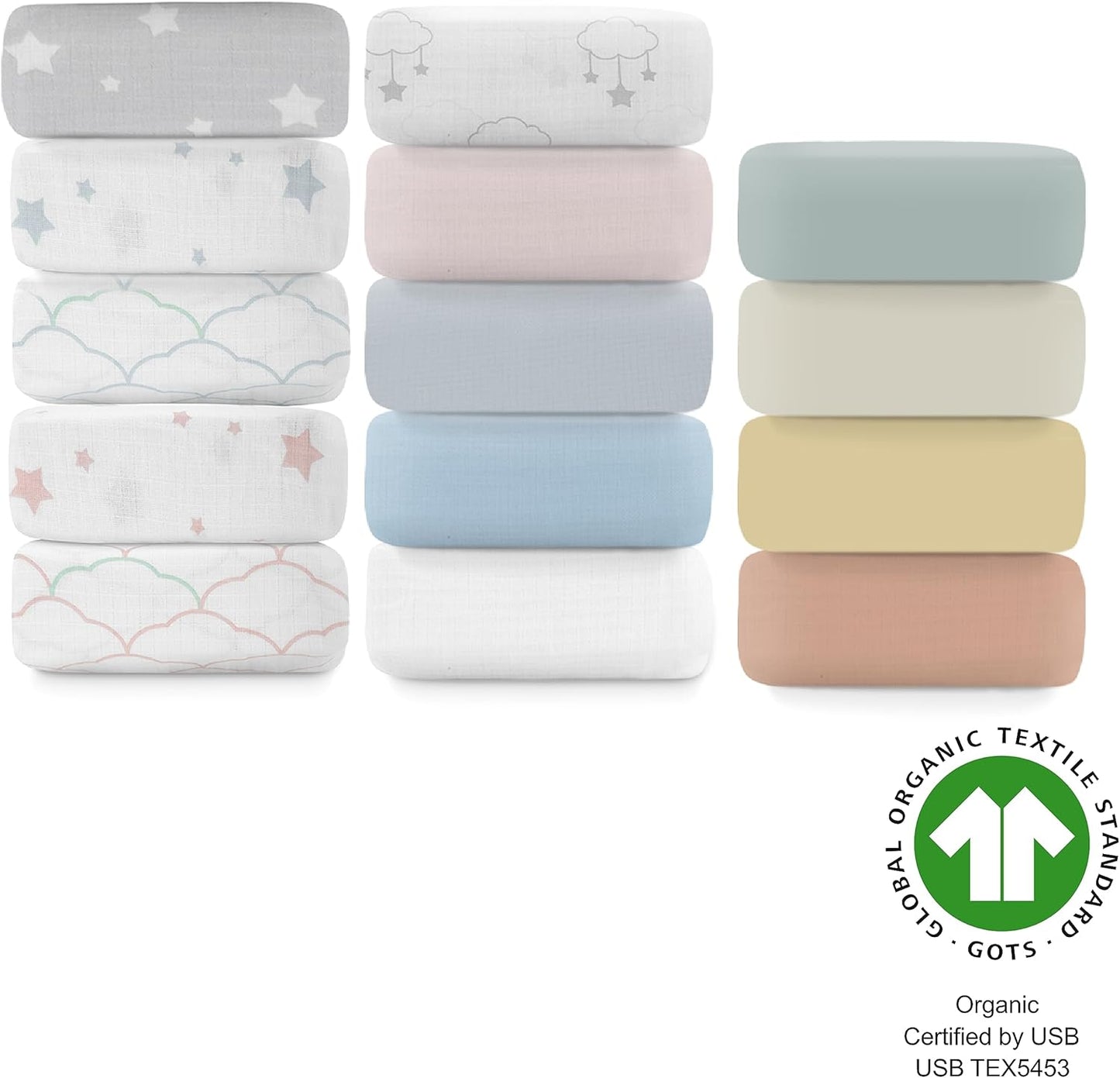 Newton Baby Fitted Single Layer Crib Sheet (2-Pack) - Ultra Breathable and Soft, Organic Cotton, Fits All Standard Cribs, Oatmeal