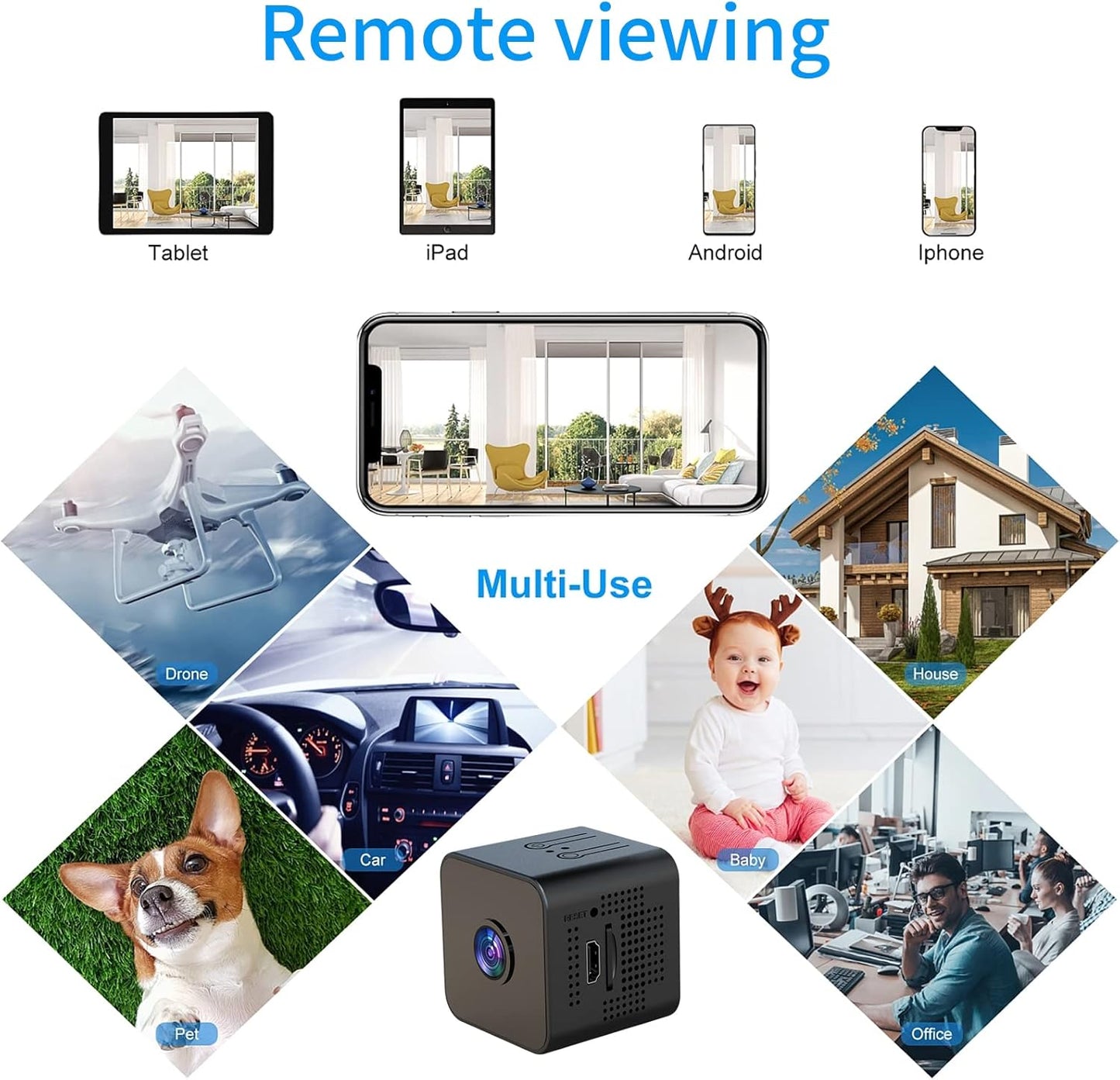 2K Hidden Cameras - Indoor Camer - Nanny Camera - WiFi Wireless Cam - Home Camer for Pet/Baby - with Night Vision - HD Surveillance Cam - Surveillance Cameras with Motion Detection and Night Vision