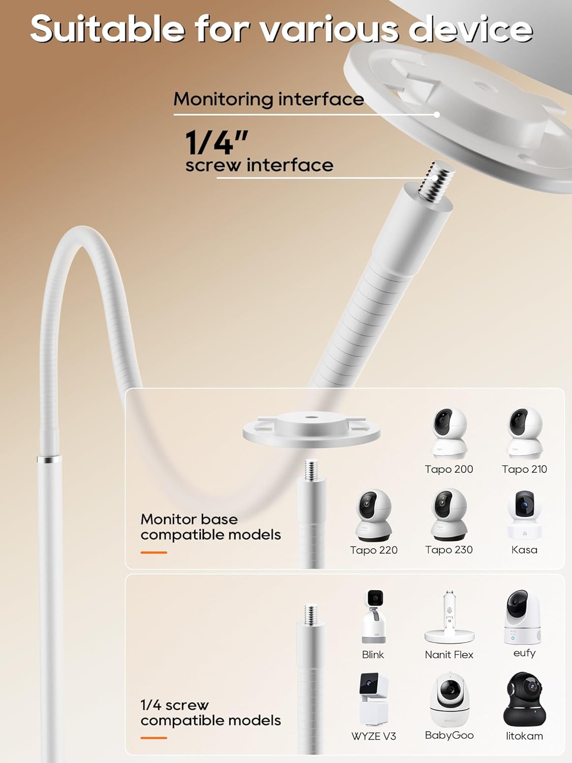 81Inch Baby Monitor Stand, Compatible with Tapo Hello Baby Nanit Pro Kasa