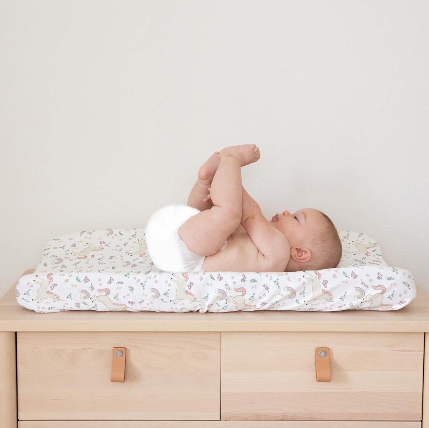 Baby Changing Pad Cover 2-Pack for Boys, Girls (Unicorn Blossom) - Premium Fitted Sheets Baby Diaper Changing Table Cover - Buttery Soft Cotton Blend