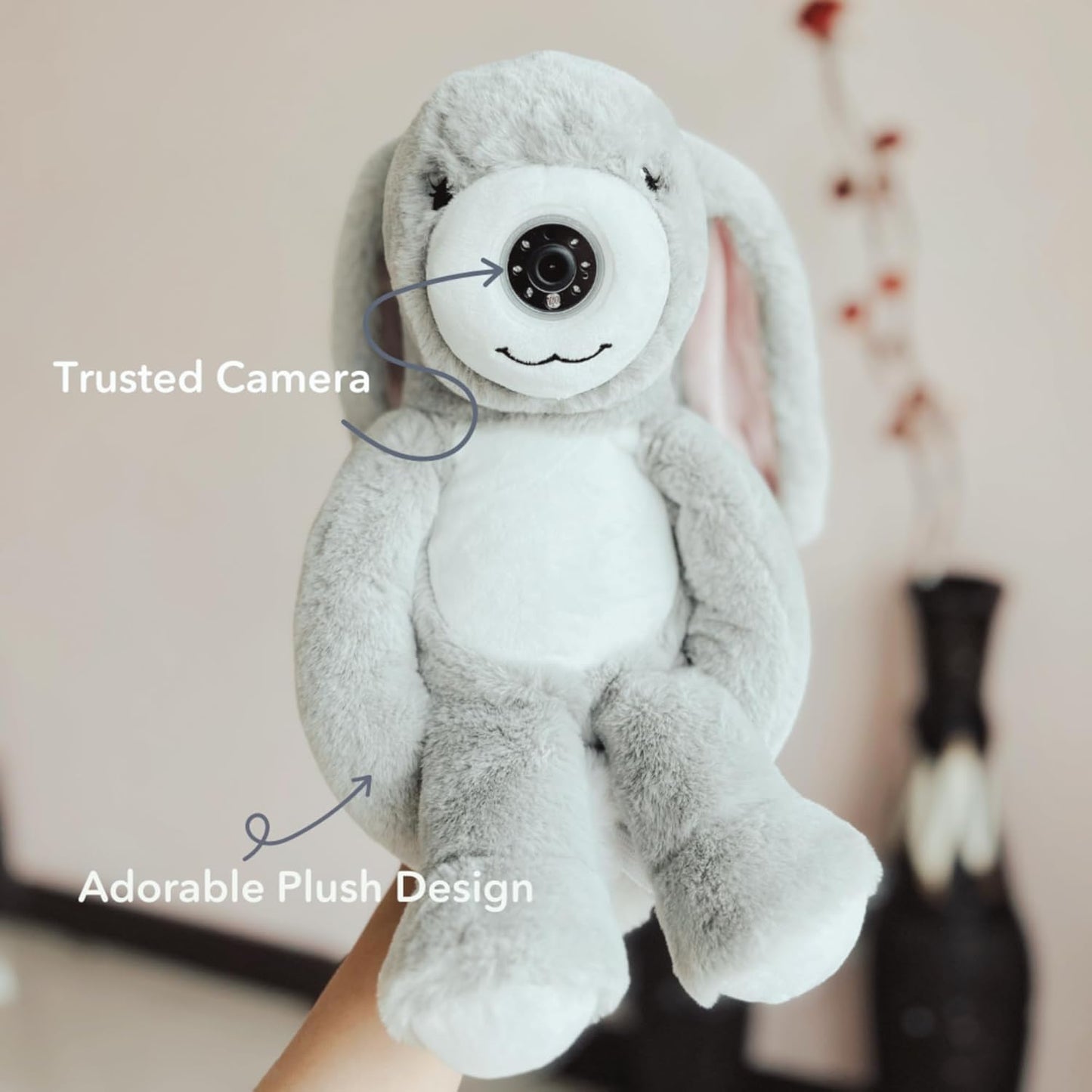 zooby Car Baby Monitor Helps Reduce Distracted Driving! Our Cuddly Plush Monitor That Babies Love Serves as a Soothing Companion for Baby so You Can Drive with Complete Peace of Mind - Bailey Bunny
