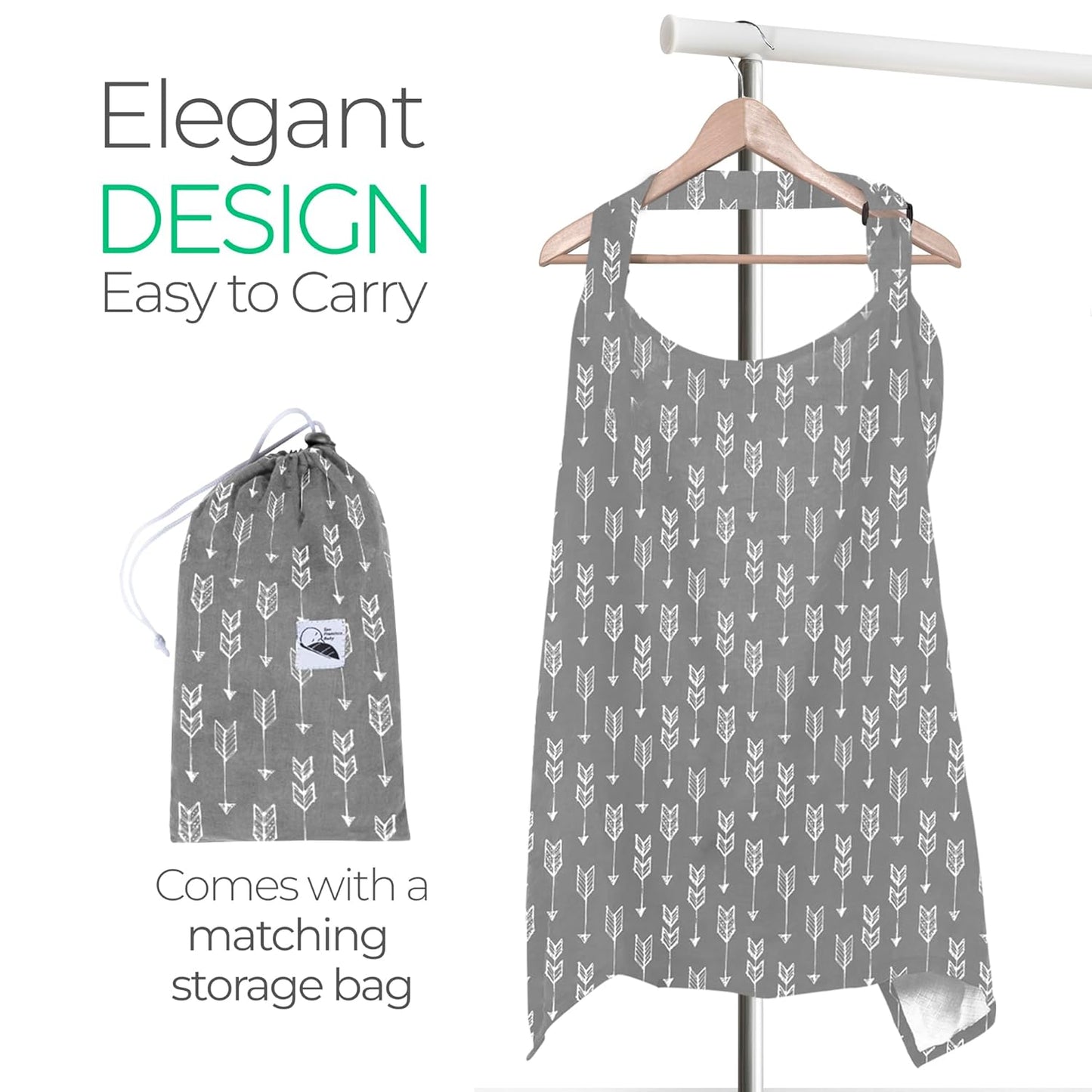 San Francisco Baby Nursing Cover – Breathable Breastfeeding Cover for Nursing, 360° Nursing Cover Up for Breastfeeding, Privacy Nursing Covers, Nursing Blanket for Breastfeeding – Luxury Gray