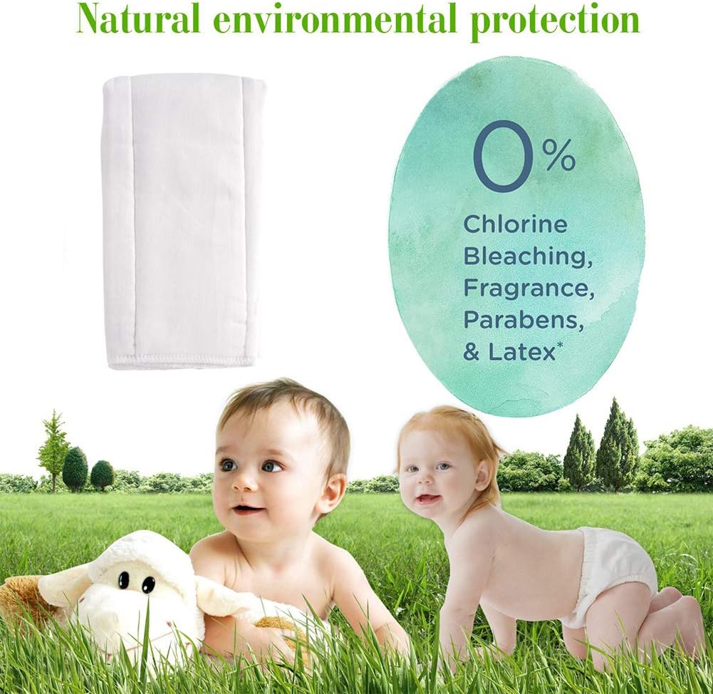 Fasoar Cotton Prefold Cloth Diapers - 100% Unbleached Premium Cotton, 6 Ply Baby Washable Diapers for Babies to Toddlers Multi-Use (10-35 lbs)(6ply 6 Count 01)
