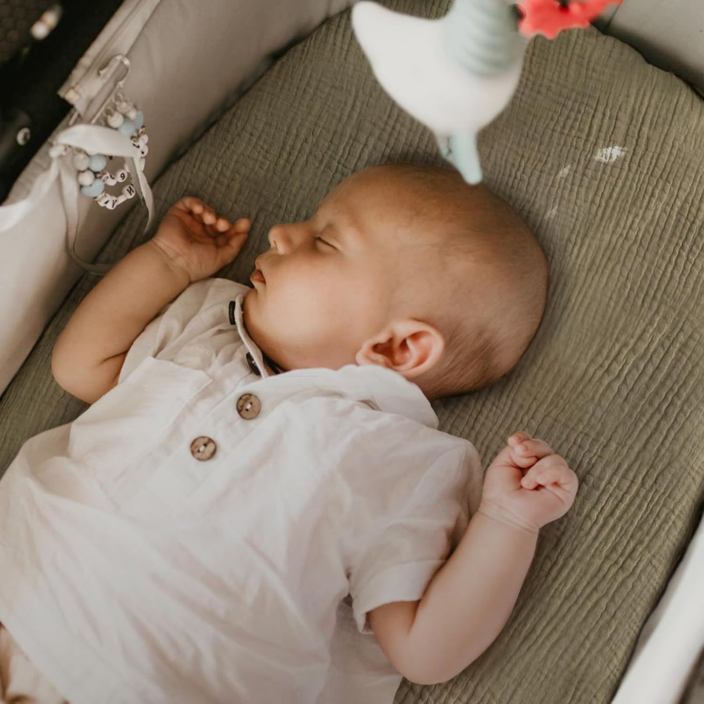 lulumoon Muslin Bassinet Sheets Baby: Cotton Bedside Bassinet Sheets Fitted for Chicco Lullago Anywhere & Baby Bjorn Cradle
