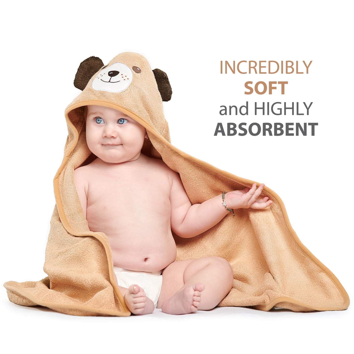 Hooded Baby Towels for Newborn & Toddler - Super Soft Baby Bath Towels with Hood, Highly Absorbent Viscose Made from Bamboo Hooded Towel for Boys, Girls, Newborn Essentials.