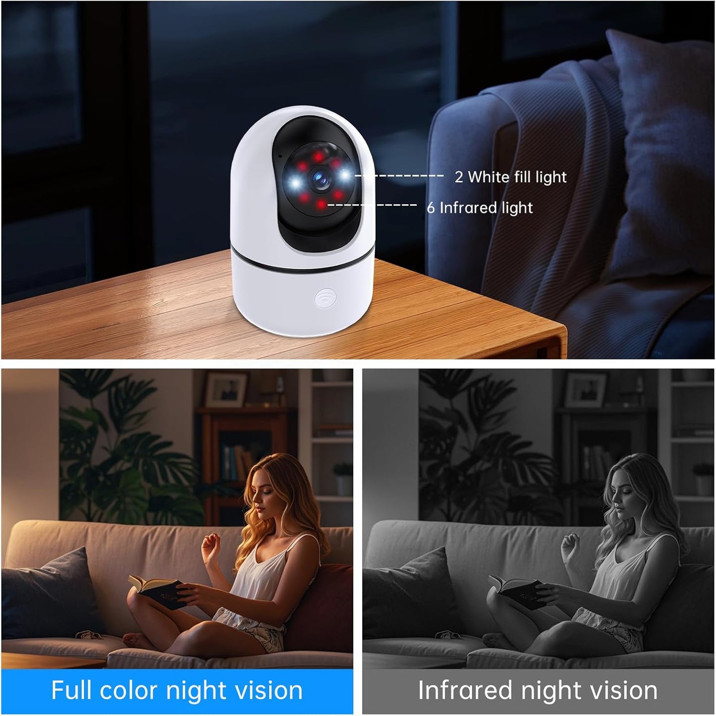 Indoor Camera 5G&2.4G WiFi Cameras for Home Security Instant 911 Alert, 360° Pan/Tilt Baby Monitor/Dog/Pet Camera AI Motion Detection Night Vision, Speaker, US Cloud Storage (1-Pack)