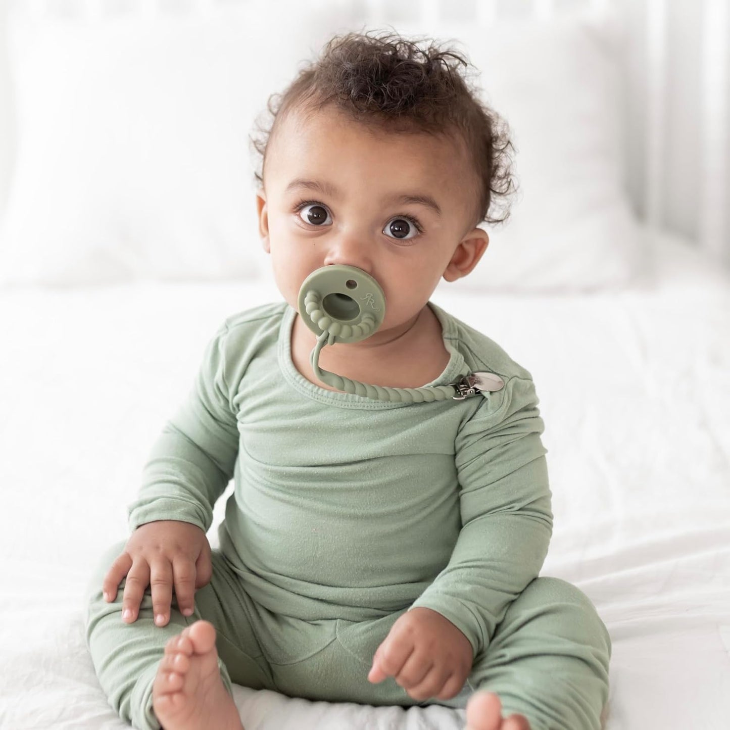 Ryan & Rose Cutie PAT All-in-One Pacifier and Teether Massaging Teething Ring and Hideaway Binky for Growing Babies (Prep (3 Pack), Flat)