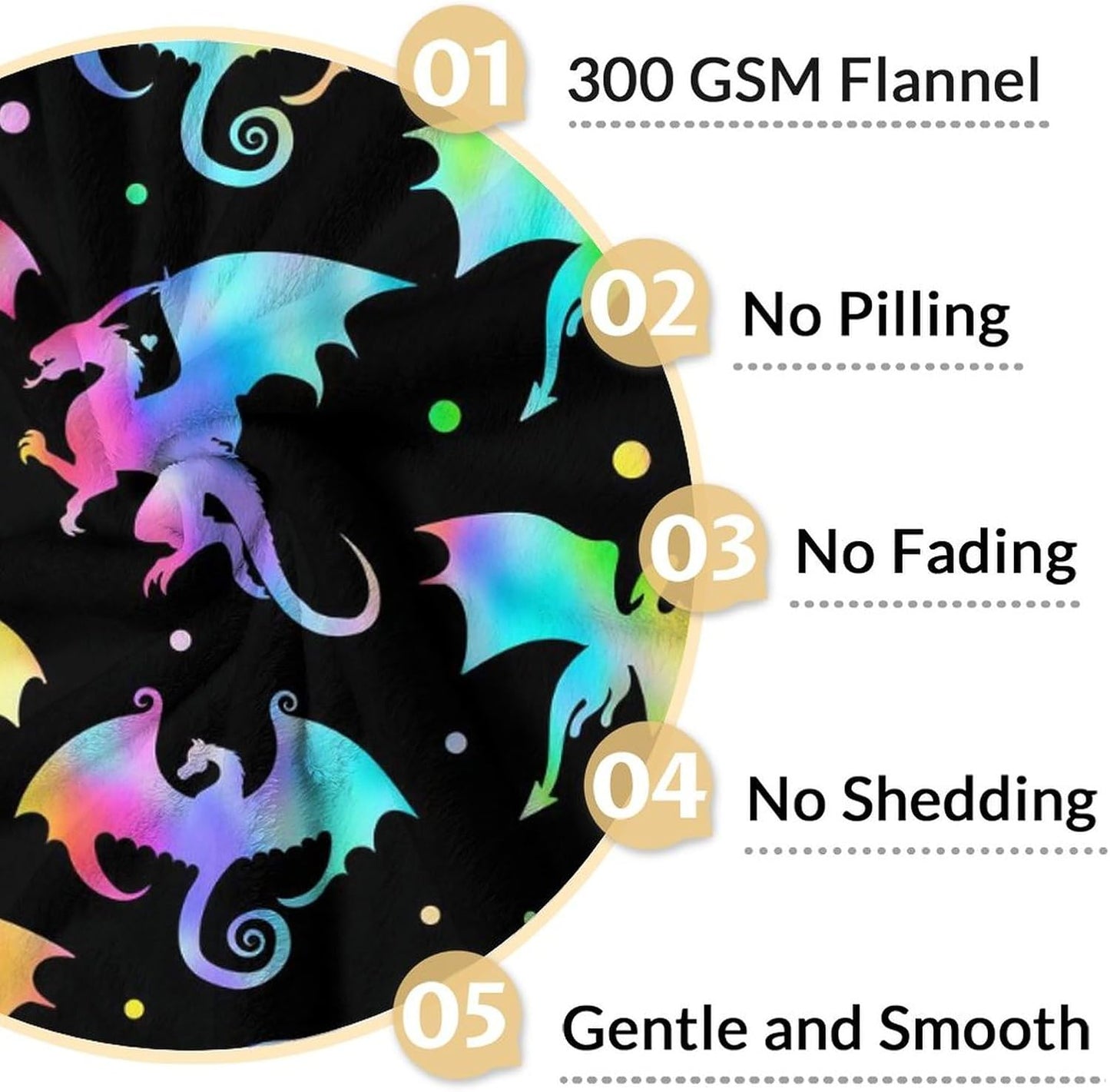 Dragon Blanket Gifts - 40x50 Inches Novelty Throw Blanket for Babies, Kids, Boys & Girls - Black Soft Fuzzy Blankets for Couch, Sofa & Bed