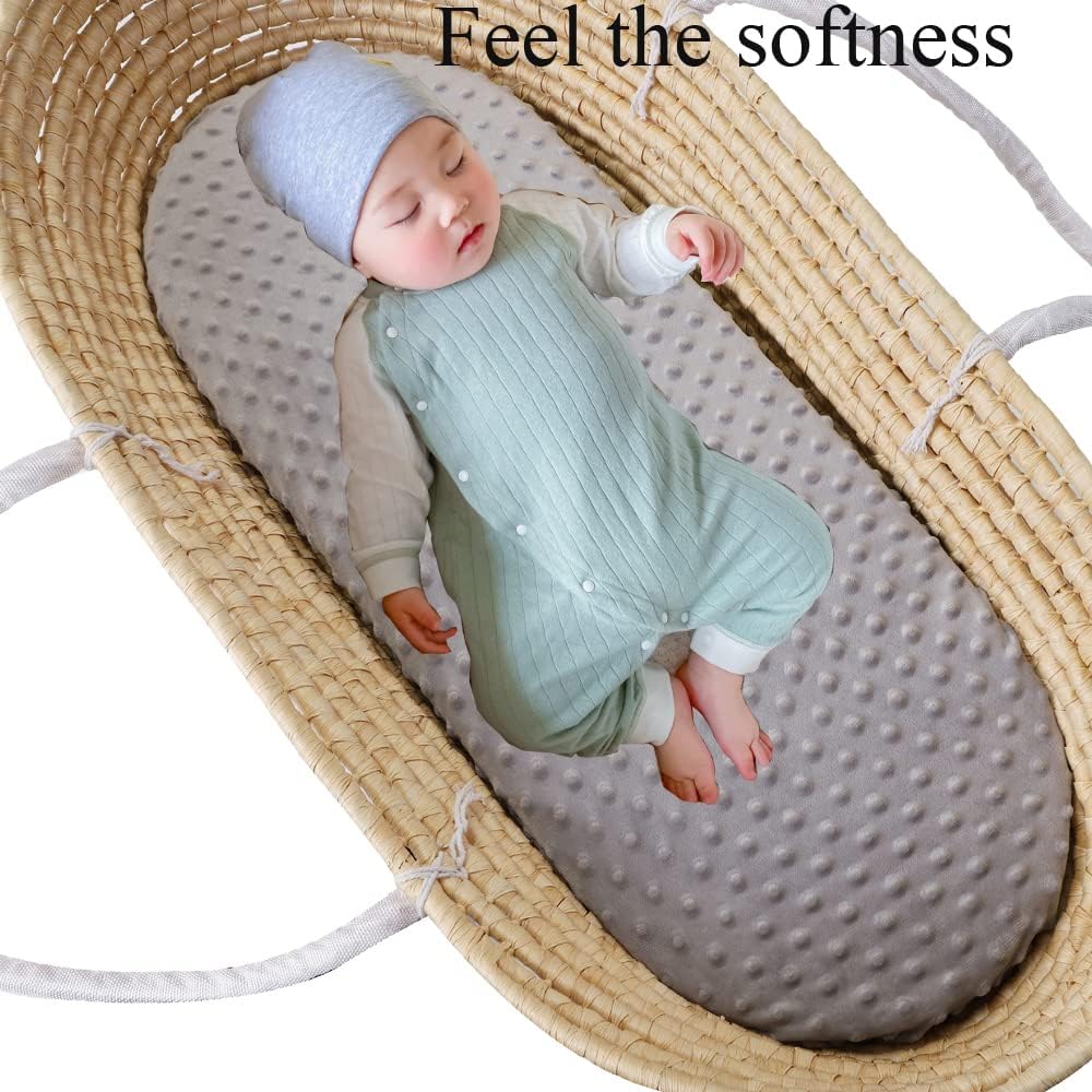 Dot Bassinet Sheet Set 2 Pack Stretch Fitted Cradle Sheets,Ultra Soft Thick Universal Fit Oval Rectangle Hourglass Pad/Mattress, for Baby Girls and Boys Grey Green