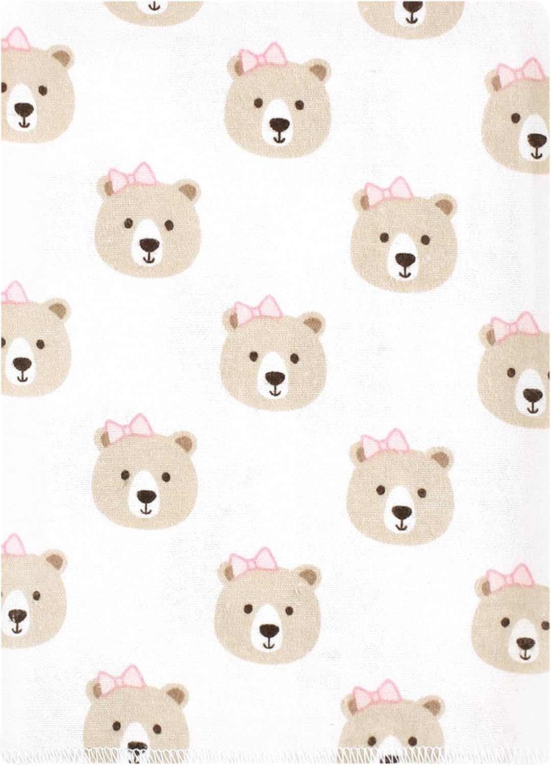 Luvable Friends Hudson Baby Flannel Burp Cloths 12pk, Rosy Taupe Bear