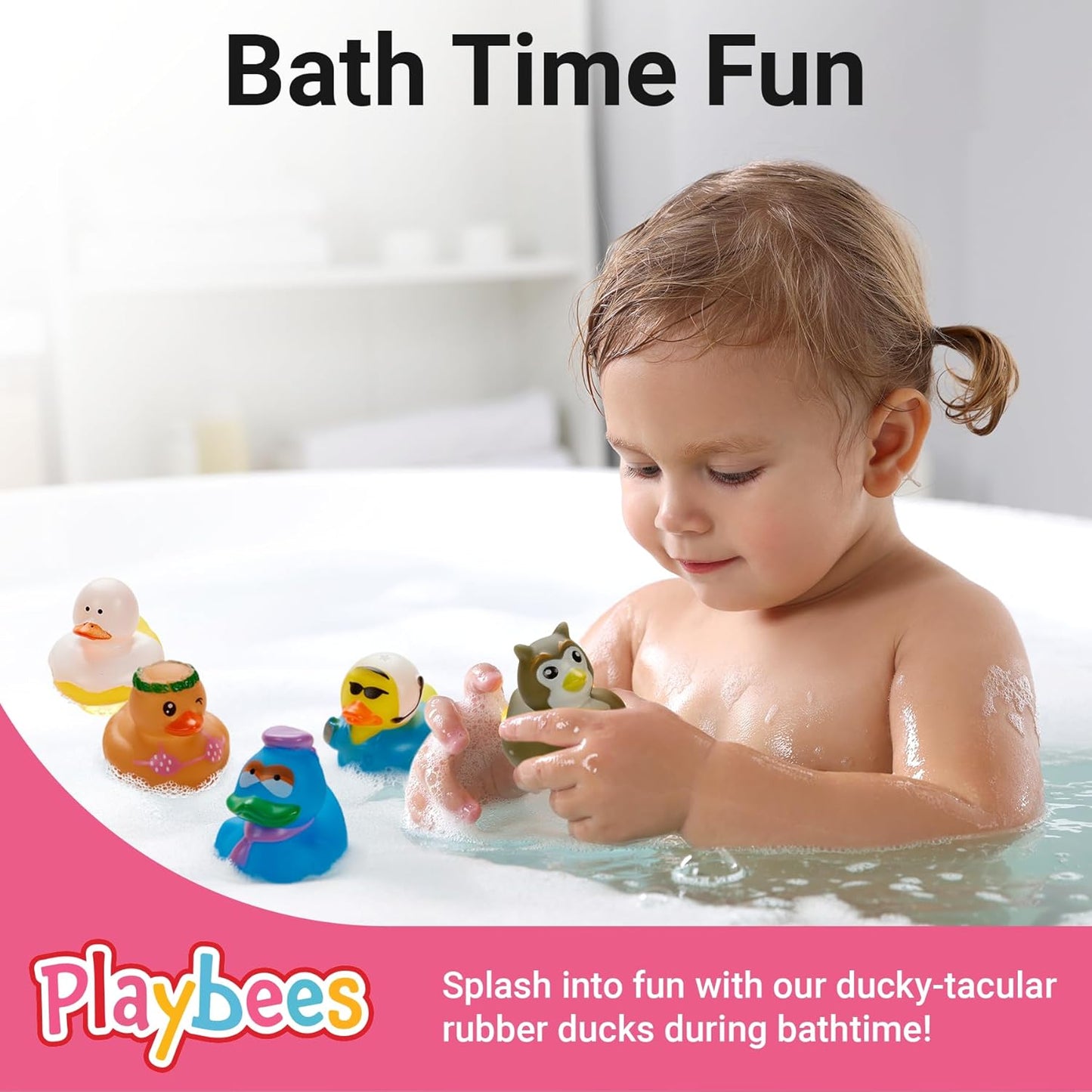 Playbees Rubber Ducks in Bulk 25 Pack Assortment Duckies Kids Baby Bath Shower Toys Jeep Ducking Floater Summer Beach Pool Activity Baby Showers Accessories Classroom Incentives - Mix Style 3