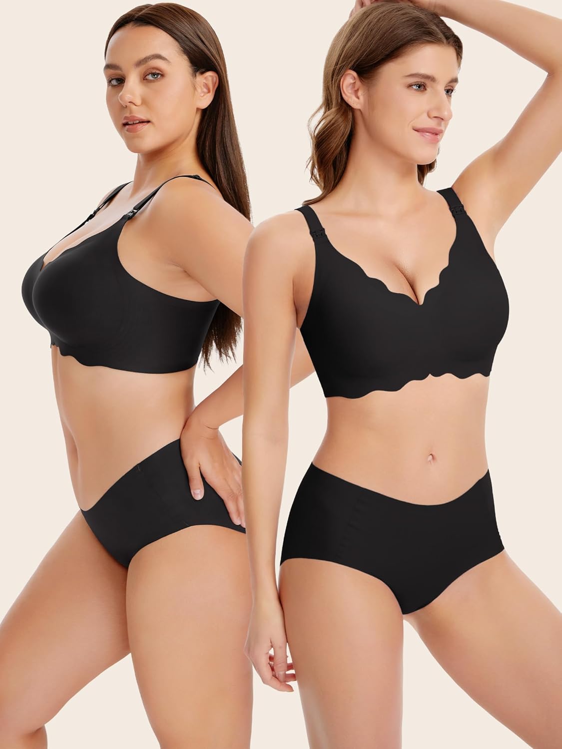Angelhood Nursing Bras for Breastfeeding Ultra Comfort Seamless Maternity Bra Wireless Pregnancy Bralette with Bra Extender