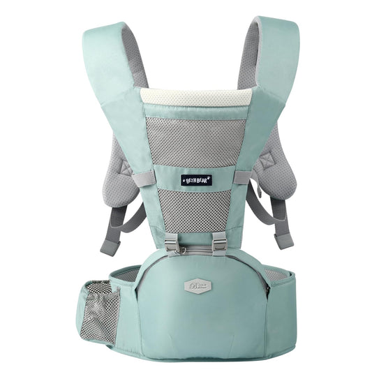 Baby Carrier with Hip Seat, 6-in-1 Baby Newborn to Toddler, Adjustable Baby Hip Seat Carrier for Breastfeeding, All Seasons (wrj-new-8101-green)