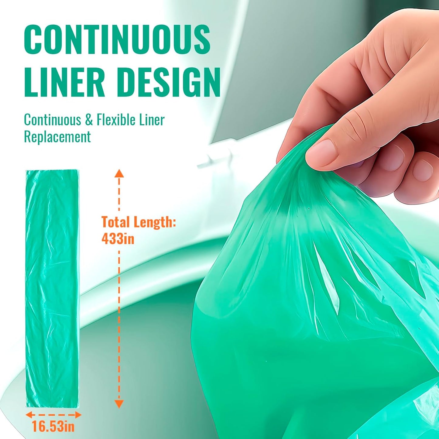 Diaper Bucket Replacement Bags, 2 Rolls Extra Thick, Leak-Proof &Odor Blocking, For Adult Diaper Systems, Diaper Pails, Toilet &Yard Waste, Thickened Diaper Pail Refill Bags Hold Up to 1546 Diapers