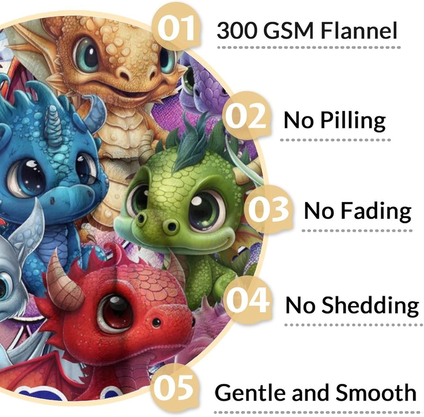 Custom Dragon Blanket Gifts with Name - 40x50 Inches Funny Throw Blanket for Babies, Kids, Boys & Girls - Colorful Soft Fuzzy Blankets for Couch, Sofa & Bed