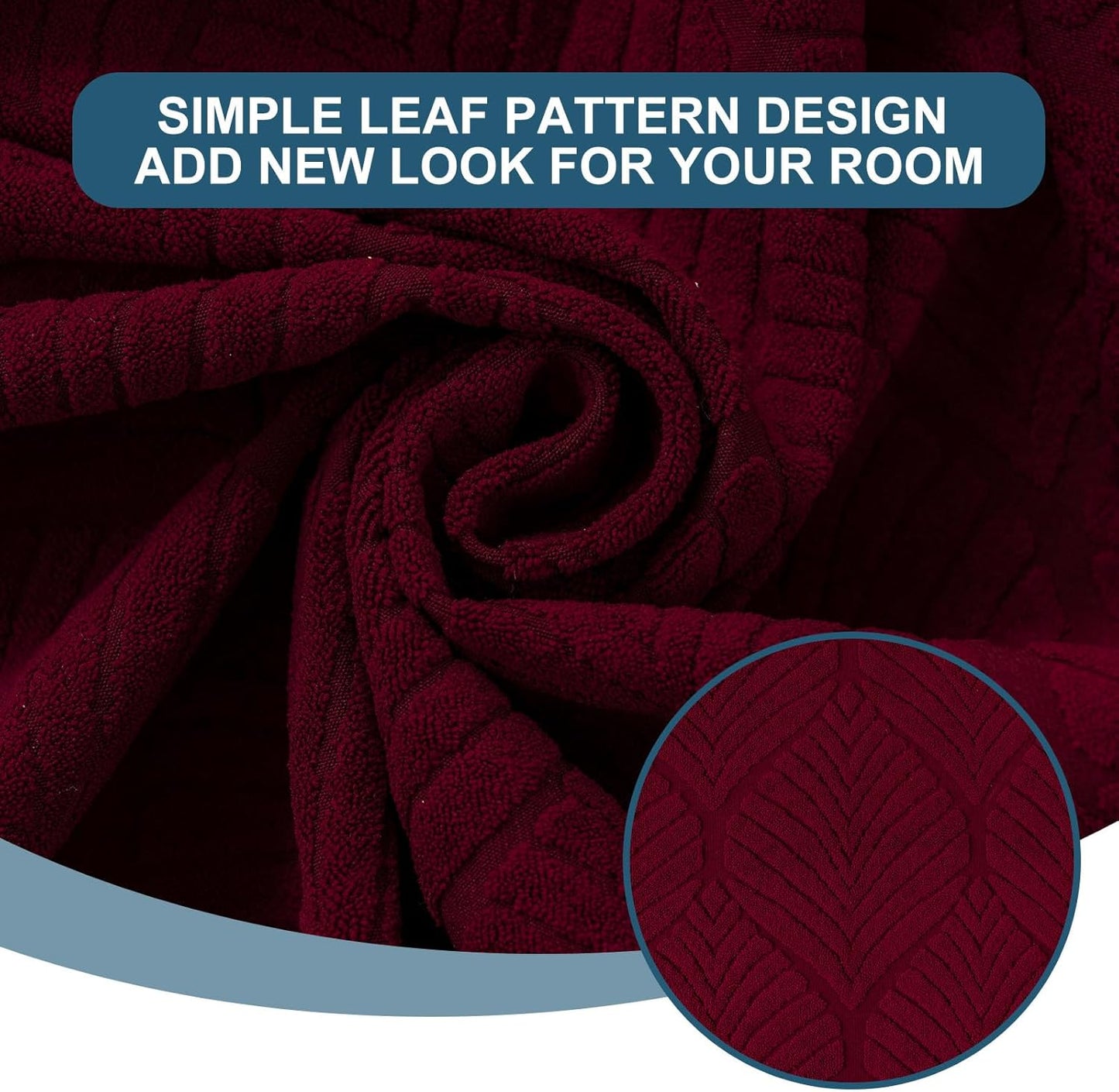 Removable Washable Dining Chair Seat Covers Set of 2,Stretch Jacquard Chair Seat Cushion Protector Slipcovers, Rear Covers