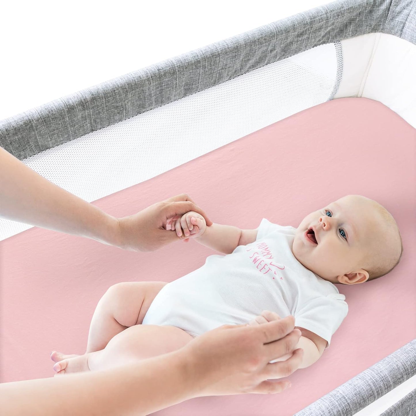 Bassinet Sheets Fit for Dream On Me Lacy, Delta Children Curve, Regalo Baby Basics™ Infant, Fisher Price, Simmons Kids(for Twins) and Safety 1st Bassinet,100% Cotton, 2 Pack, Pink and Violet