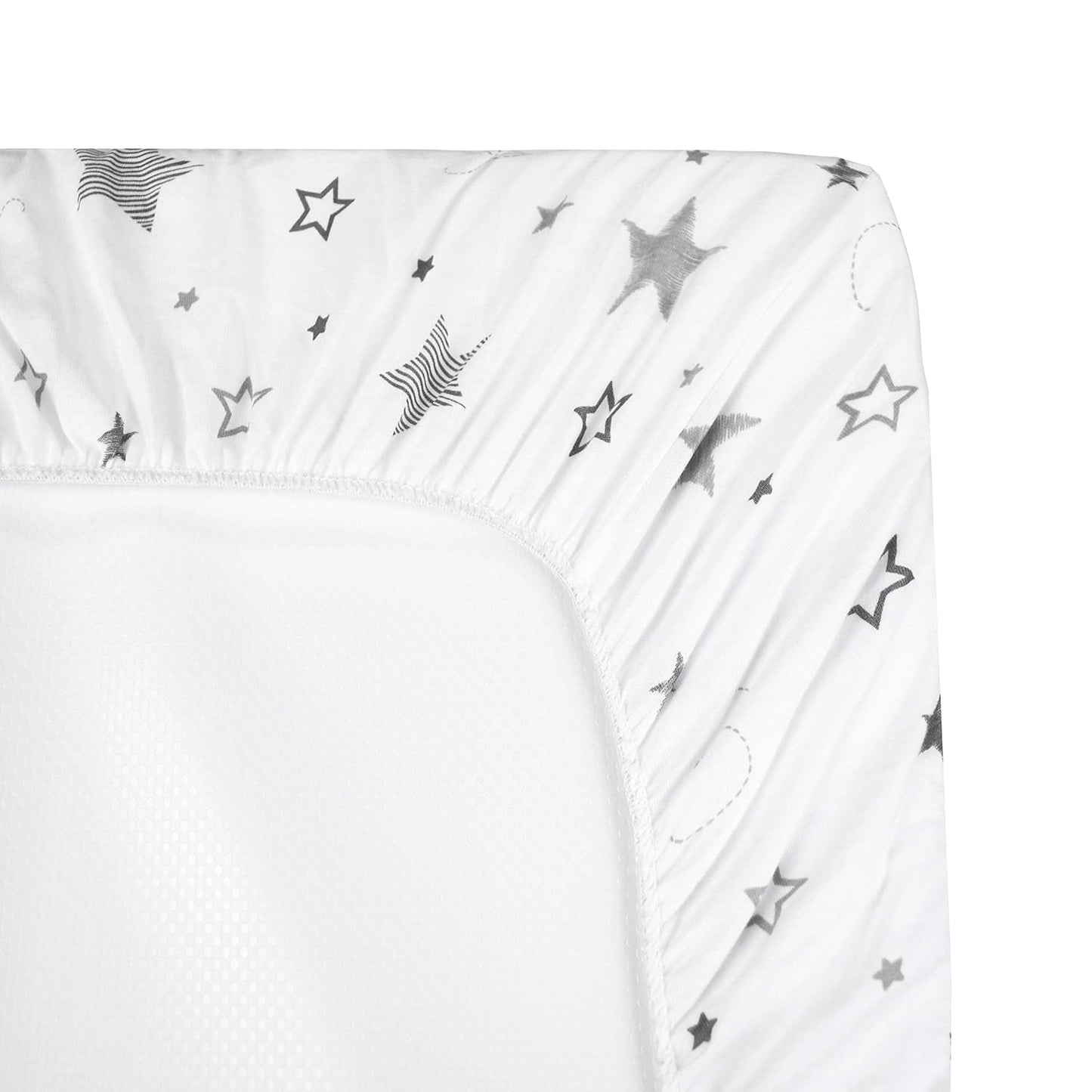 American Baby Company Printed 100% Natural Cotton Jersey Knit Fitted Contoured Changing Table Pad Cover, Super Stars, Soft Breathable, for Boys and Girls