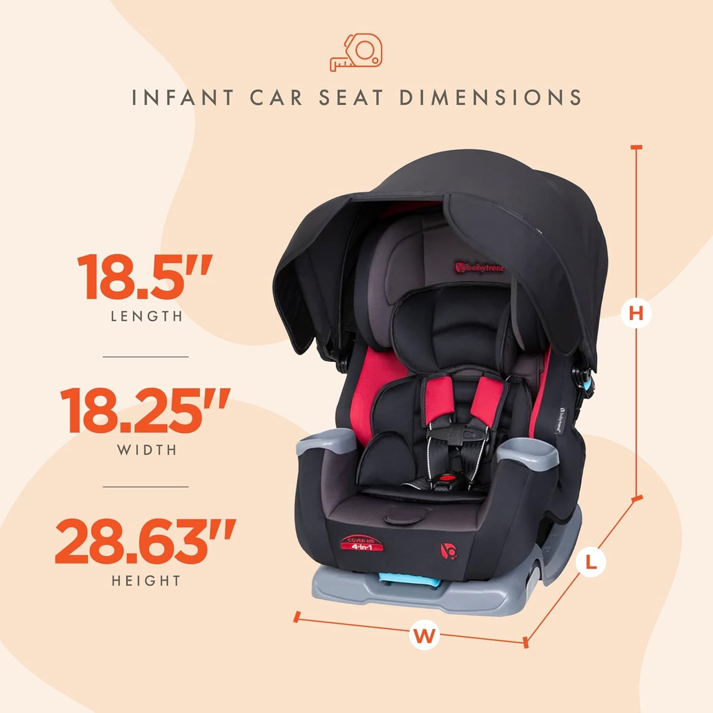 Baby Trend Cover Me™ 4-in-1 Convertible Car Seat, Scooter