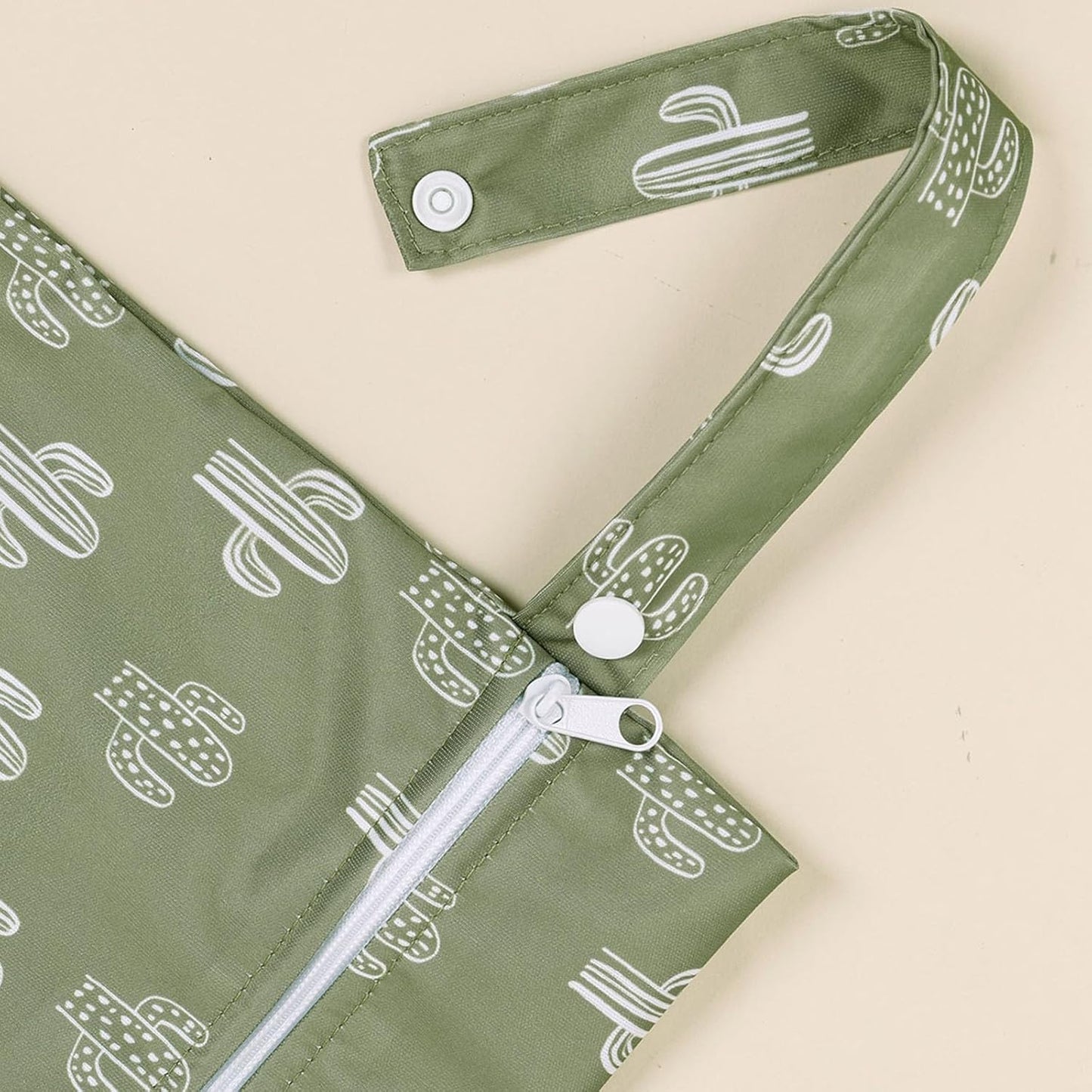 HappyFlute 2pcs Waterproof Bag Set - Cactus & Animal Pattern Wet/Dry Bag for Towels, Diapers, Swim, Beach, Gym - 10.2x14.4 inches
