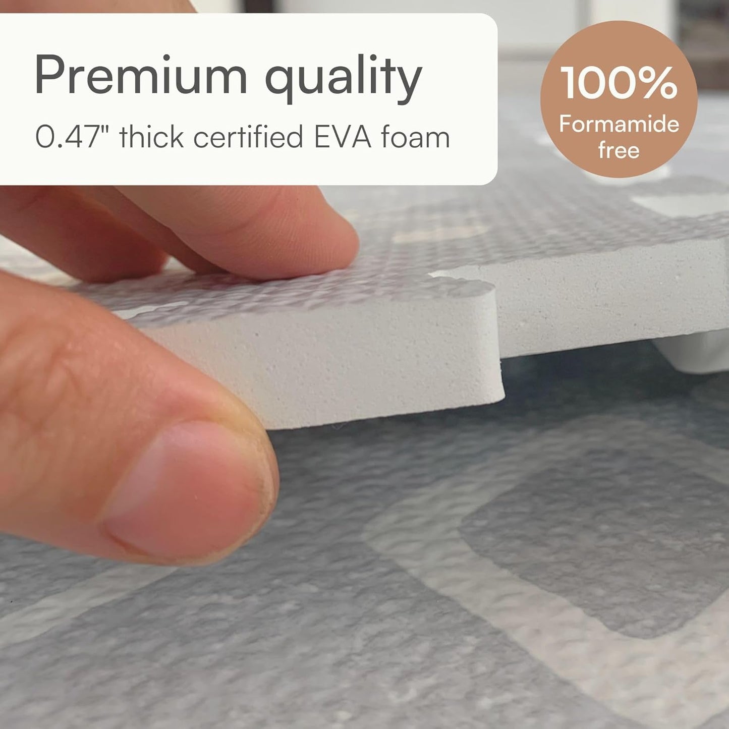 Lillefolk Baby Play Mat for Floor – 4x6ft Gray | Soft Non Toxic Premium EVA Foam Tiles for Tummy Time, Crawling & Playroom – Waterproof Interlocking Floor Mat for Babies & Toddlers (6 Tiles)