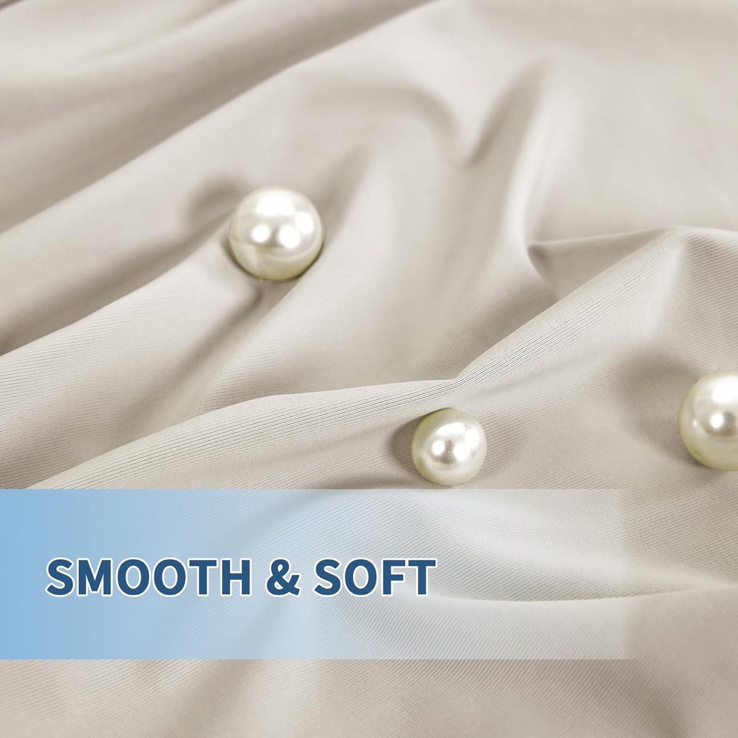 Cooling Pillow Cases Queen Size Set of 2, Ice Cool Silky Pillow Covers for Hot Sleepers & Night Sweats, Reduces Wrinkles & Frizz Softer Like Silk Pillow Cases, Champagne, Christmas Stocking Stuffers