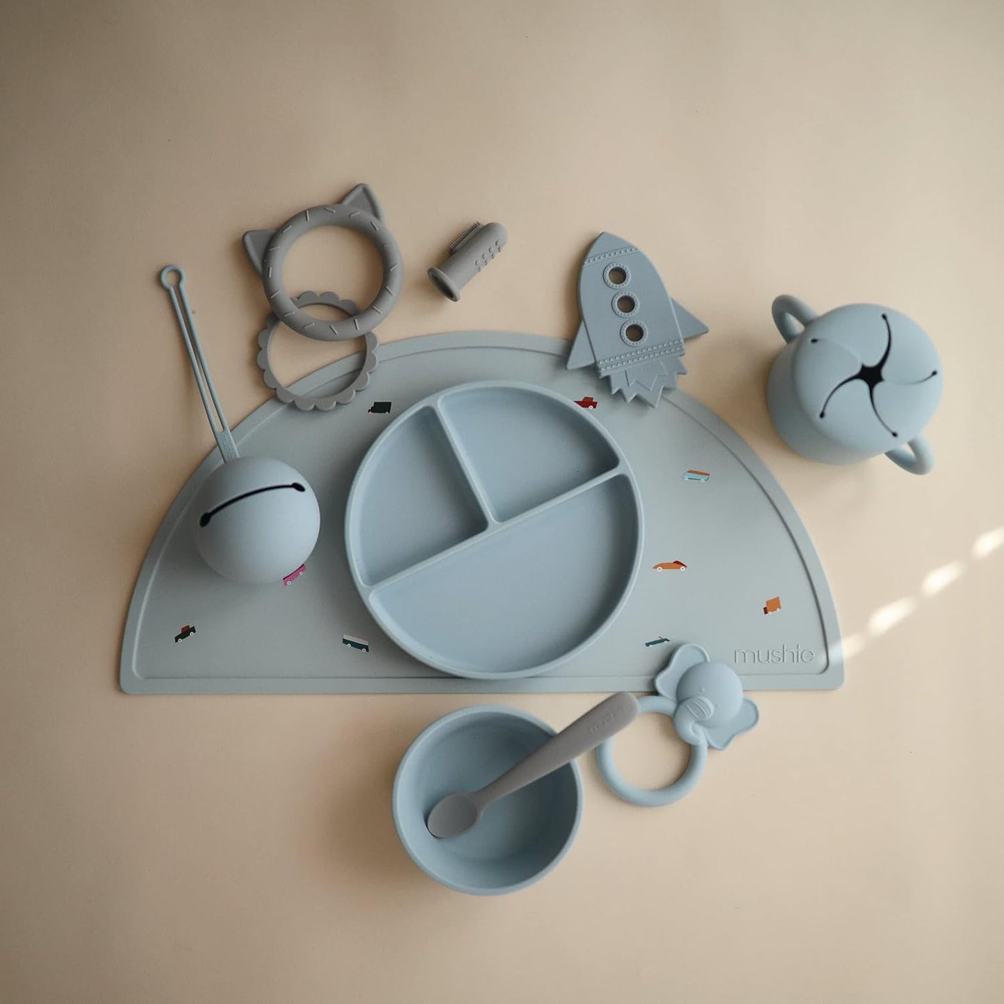 mushie Silicone Baby Teether Toy | Rocket (Cloud)