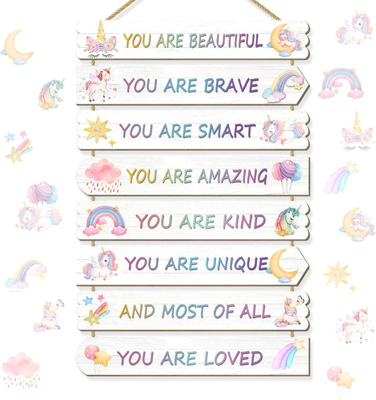 Unicorn Room Decorations For Girls, Kids Room Decor, Inspirational Wall Deco, Little Kids Bedroom Decor,Bedroom Deco For Teen Girls,Nursery Wall Decorations(Unicorn)