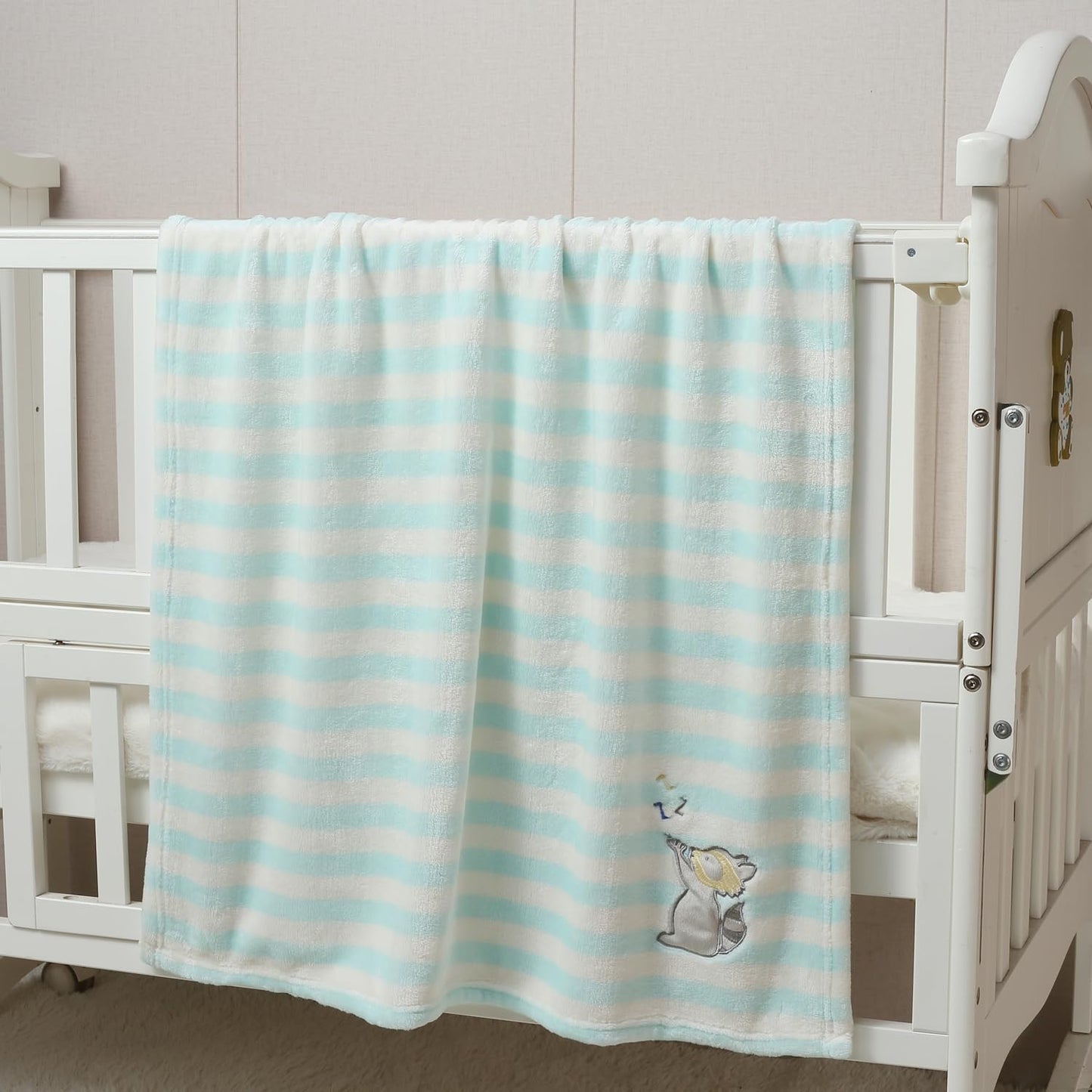 CREVENT 30''X40'' Cute Cozy Fluffy Warm Baby Blanket for Girls Boys Infants Toddlers' Bedding Crib Cot Stroller, Baby Shower Birthday Newborn's Gift - Racoon