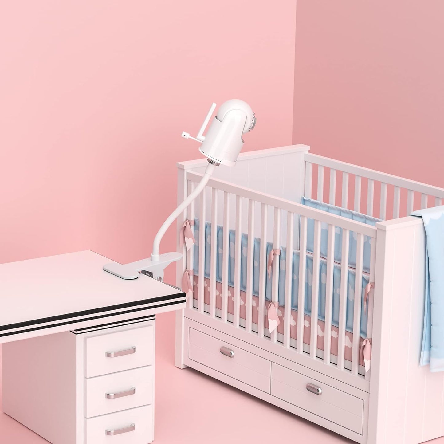 Baby Monitor Mount, Universal Baby Camera Holder Baby Camera Stand for Crib Nursery, Compatible with Infant Optics DXR-8 and DXR-8 PRO