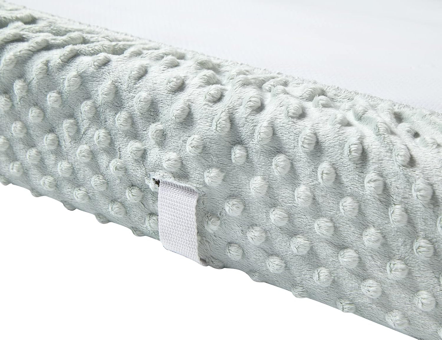 Solid Changing Table Pad Cover Cradle Sheet, Fits 32"/34''x16 Contoured Diaper Changing Pad, Ultra Soft Cozy Dots Plush Changing Table Covers, Breathable Wipeable Removable (Sea Foam)