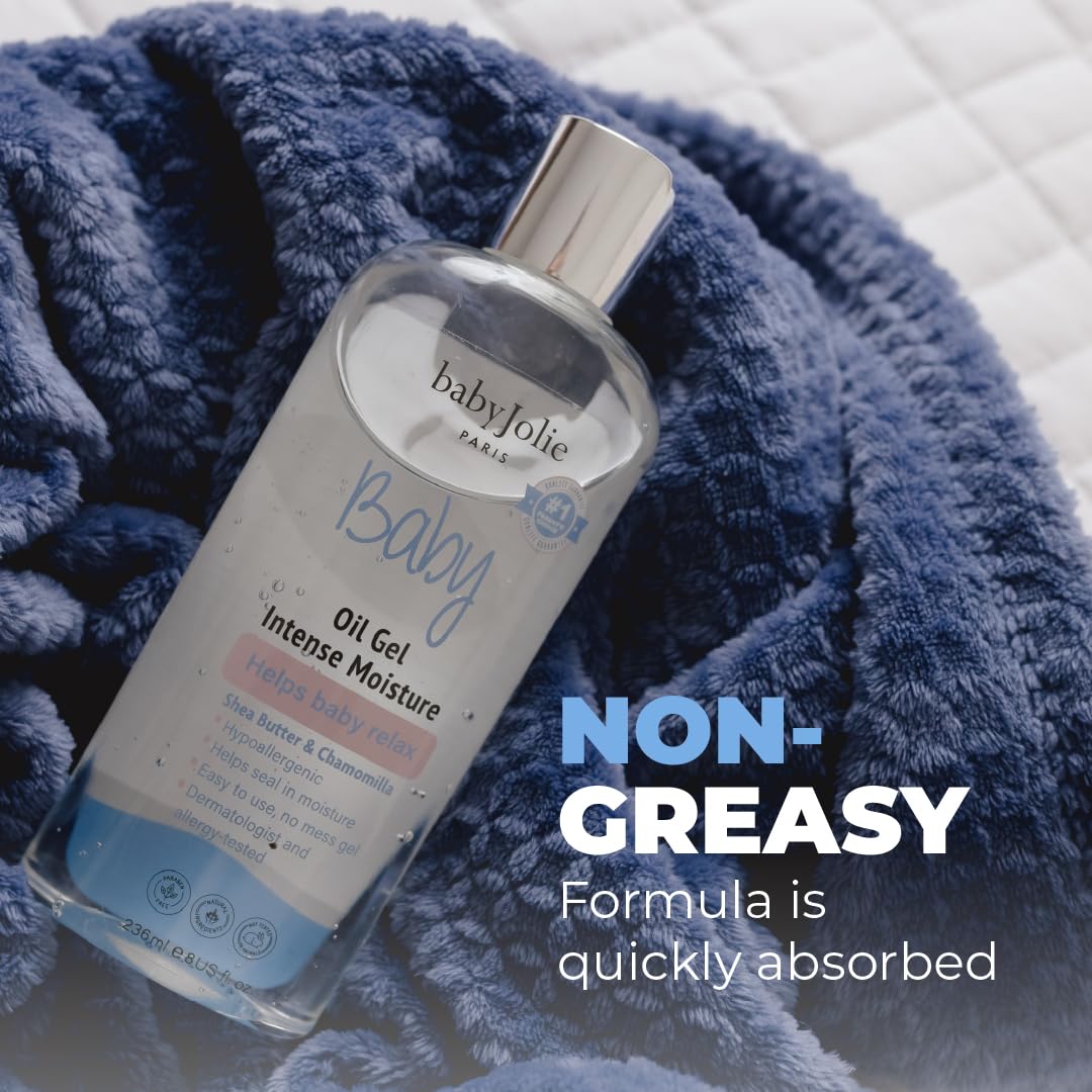 Baby Jolie Relaxing Baby Oil Gel with Shea Butter & Camomile Intensive Moisture 8Oz