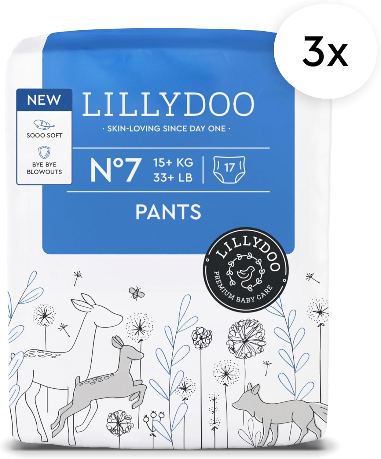 LILLYDOO Diaper Pants Toddlers - Size 6 (29+ lbs), Half-Monthly Supply (57 Count), Skin-Friendly, Ultrasoft, Chlorine-Free, Snug Fit & Absorbent Pull On Diapers