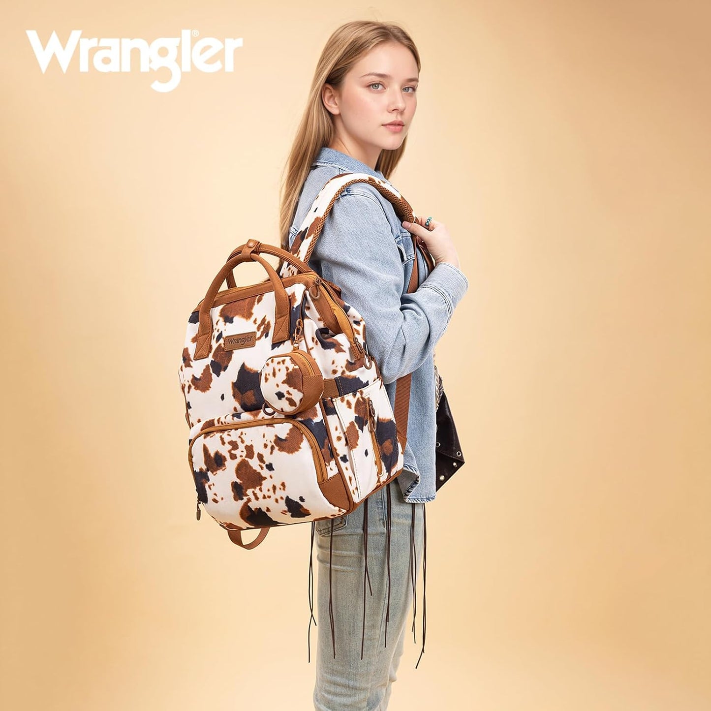 Montana West Wrangler Diaper Bag Backpacks Western Backpack Purses Multi-function Baby Bags for Mom with Waterproof Changing Pad & Pacifier Case